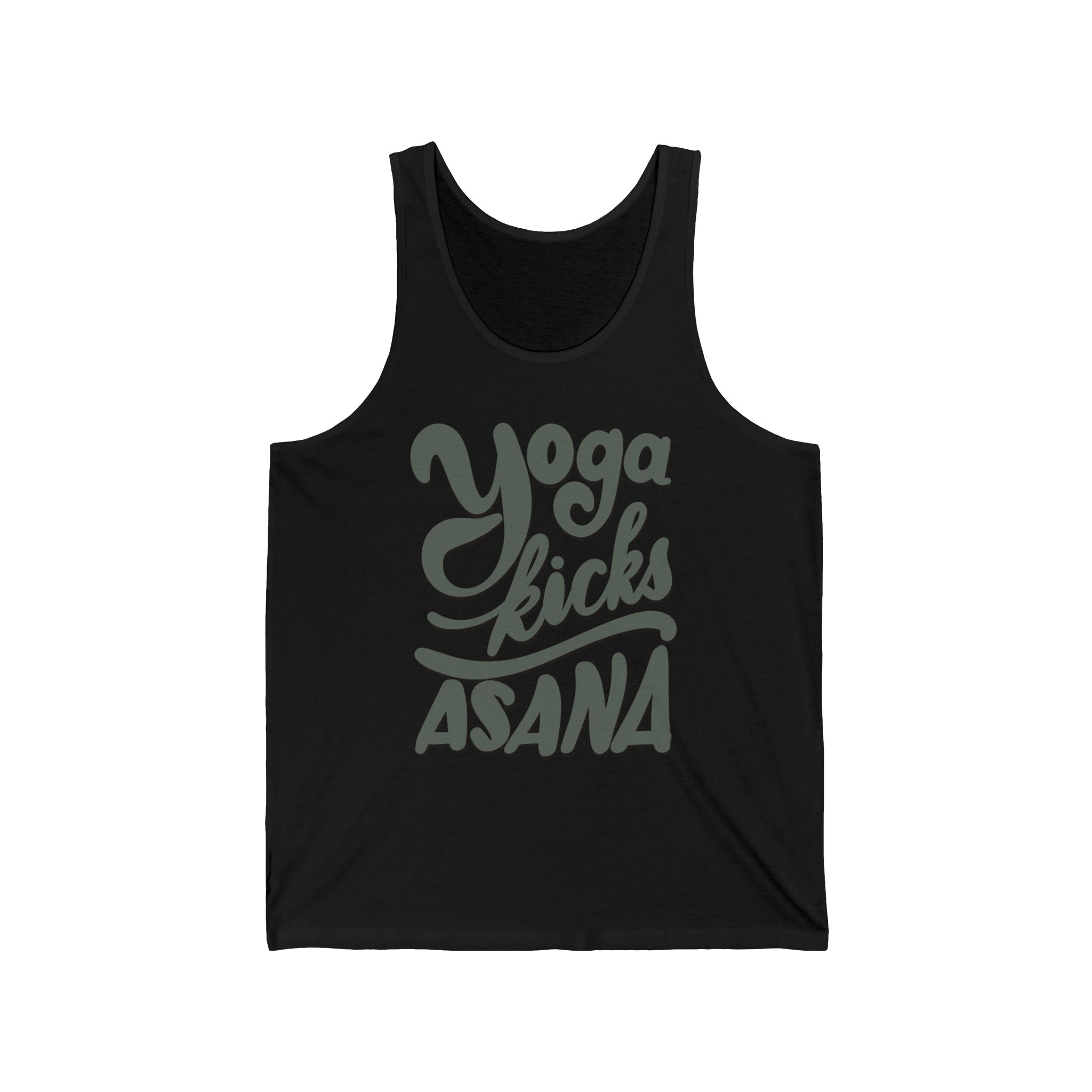 Funny Yoga Tank Top - 'Yoga Kicks Asana' Unisex Jersey Tank for Fitness Lovers