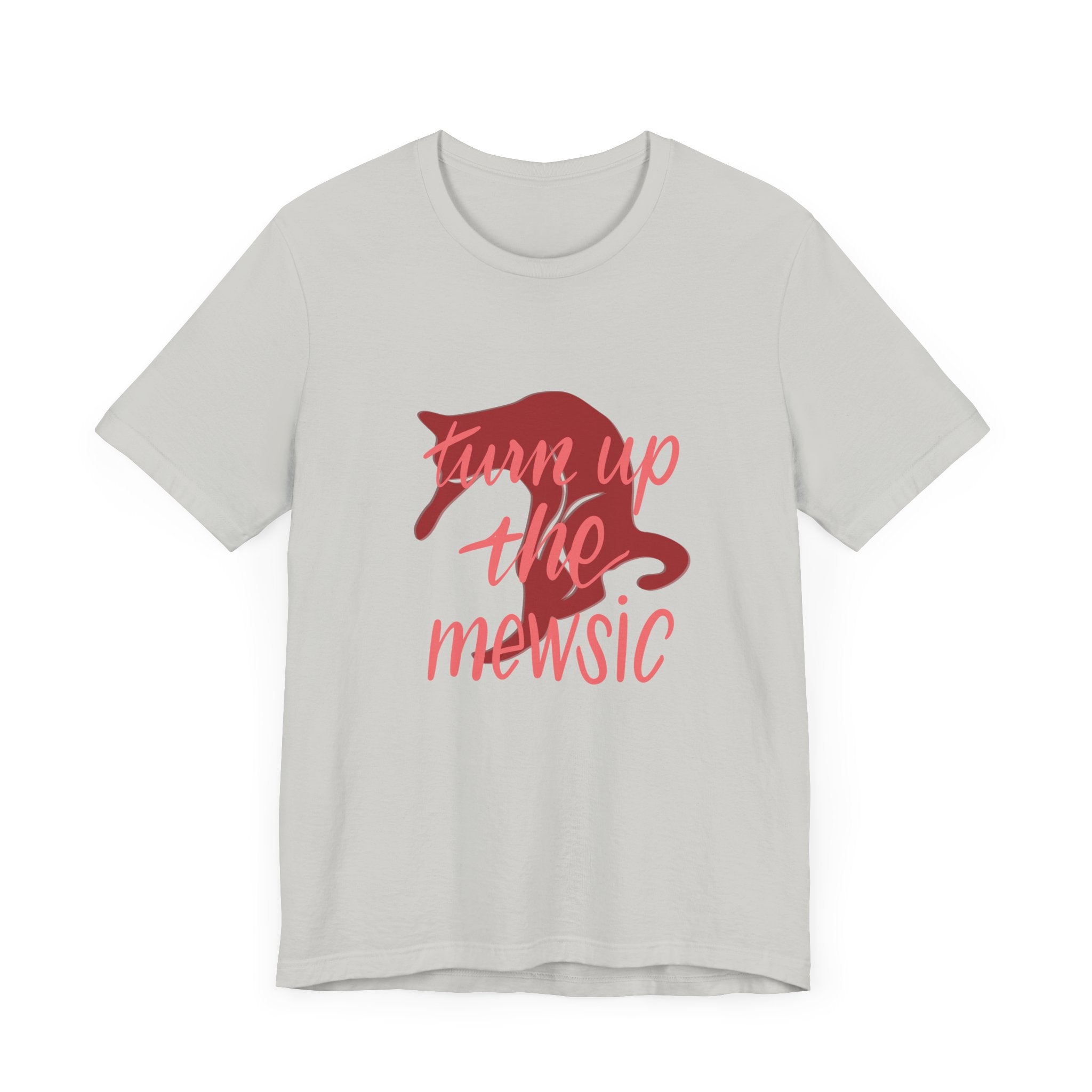Fun Music Unisex Jersey Tee - "Turn Up The Mewsic"