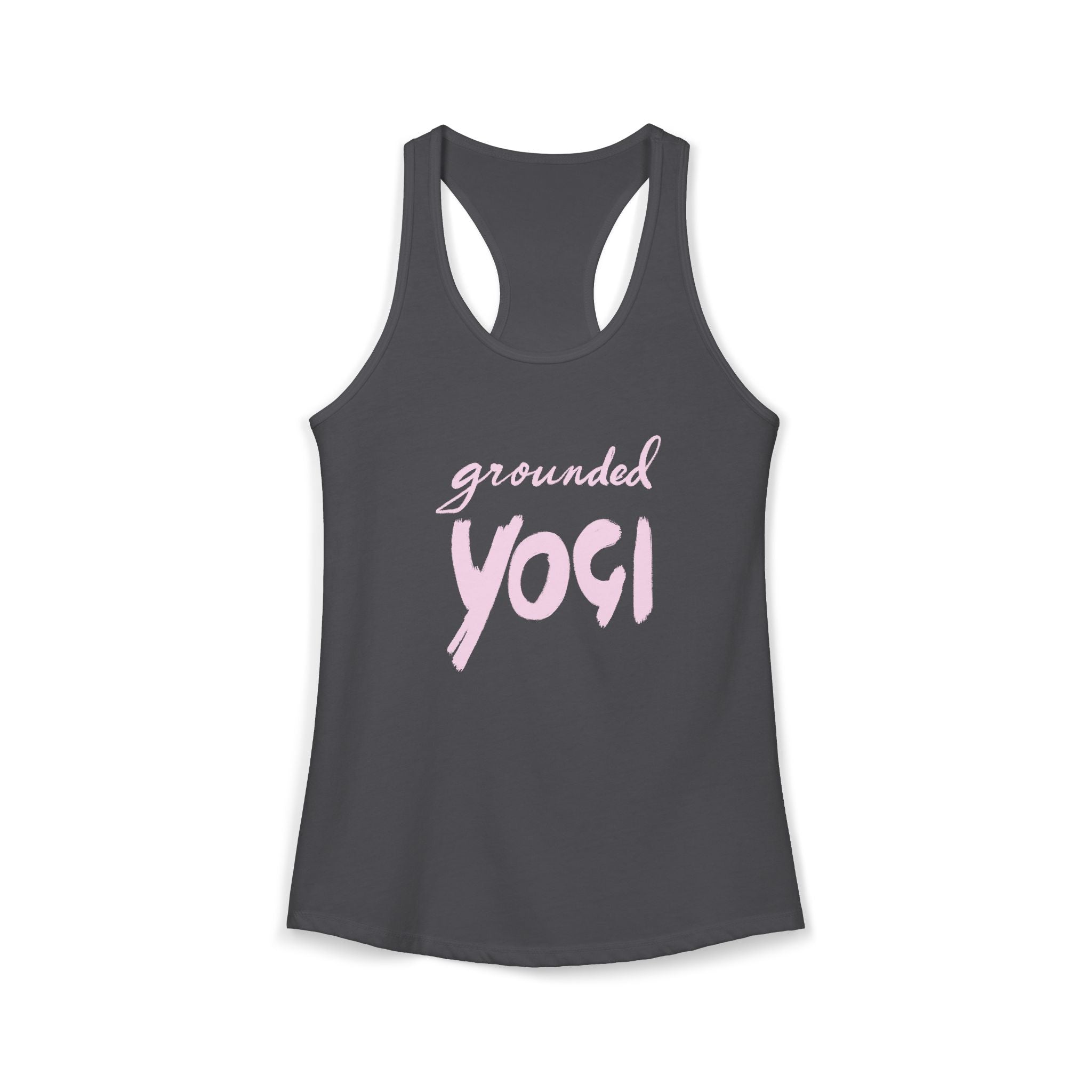 Grounded Yogi Racerback Tank — Handwritten Script Yoga Tribute