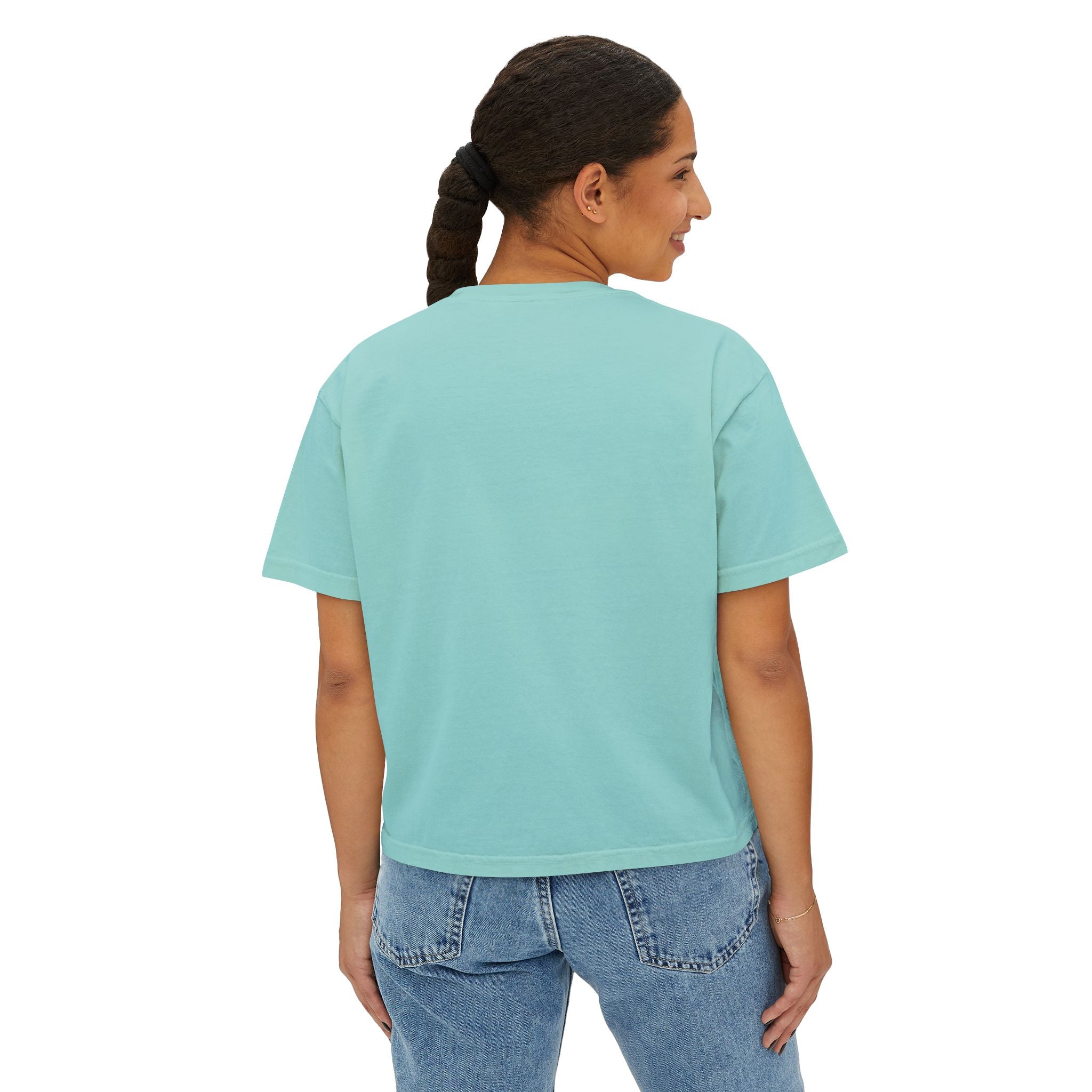 Art Lover's Women's Boxy Tee – Colorful Heart Design for Creative Souls