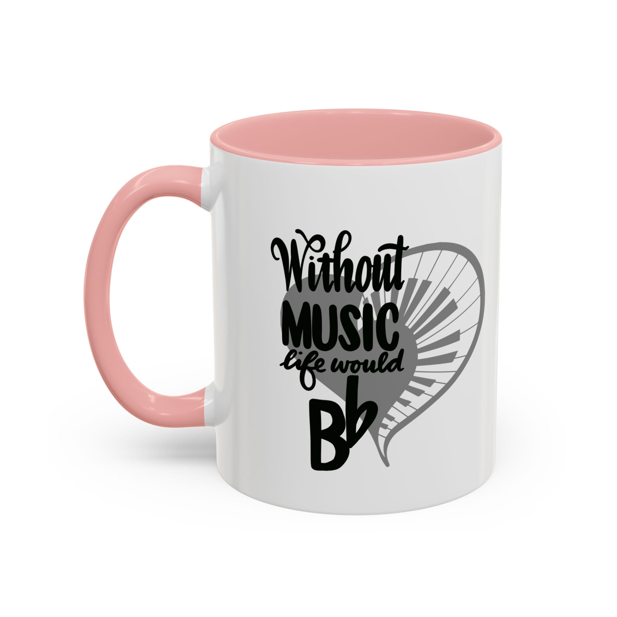 Inspirational Music Accent Coffee Mug - "Without Music Life Would Be Bb" - Perfect for Musicians and Music Lovers