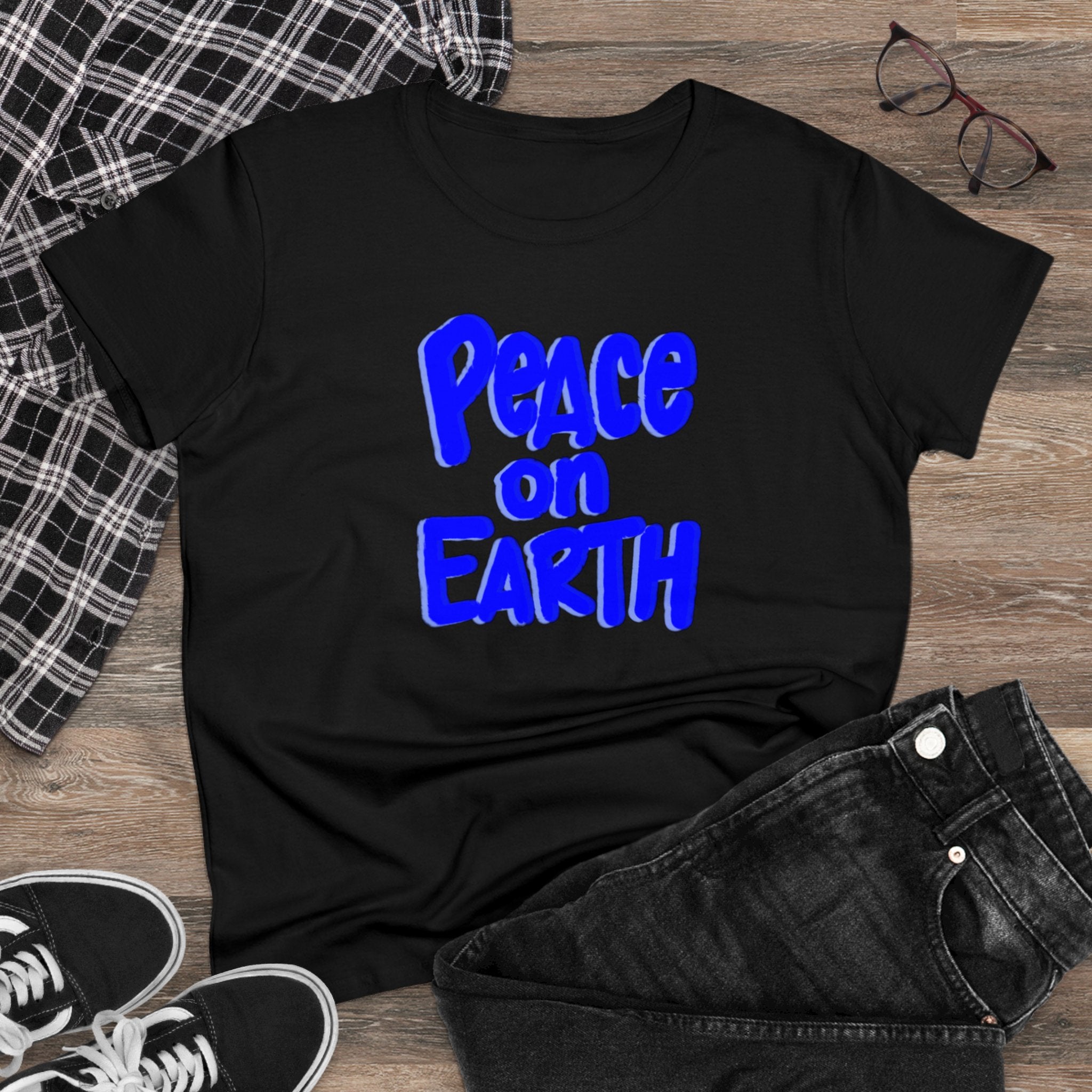 PEACE ON EARTH Women's Midweight Cotton Tee