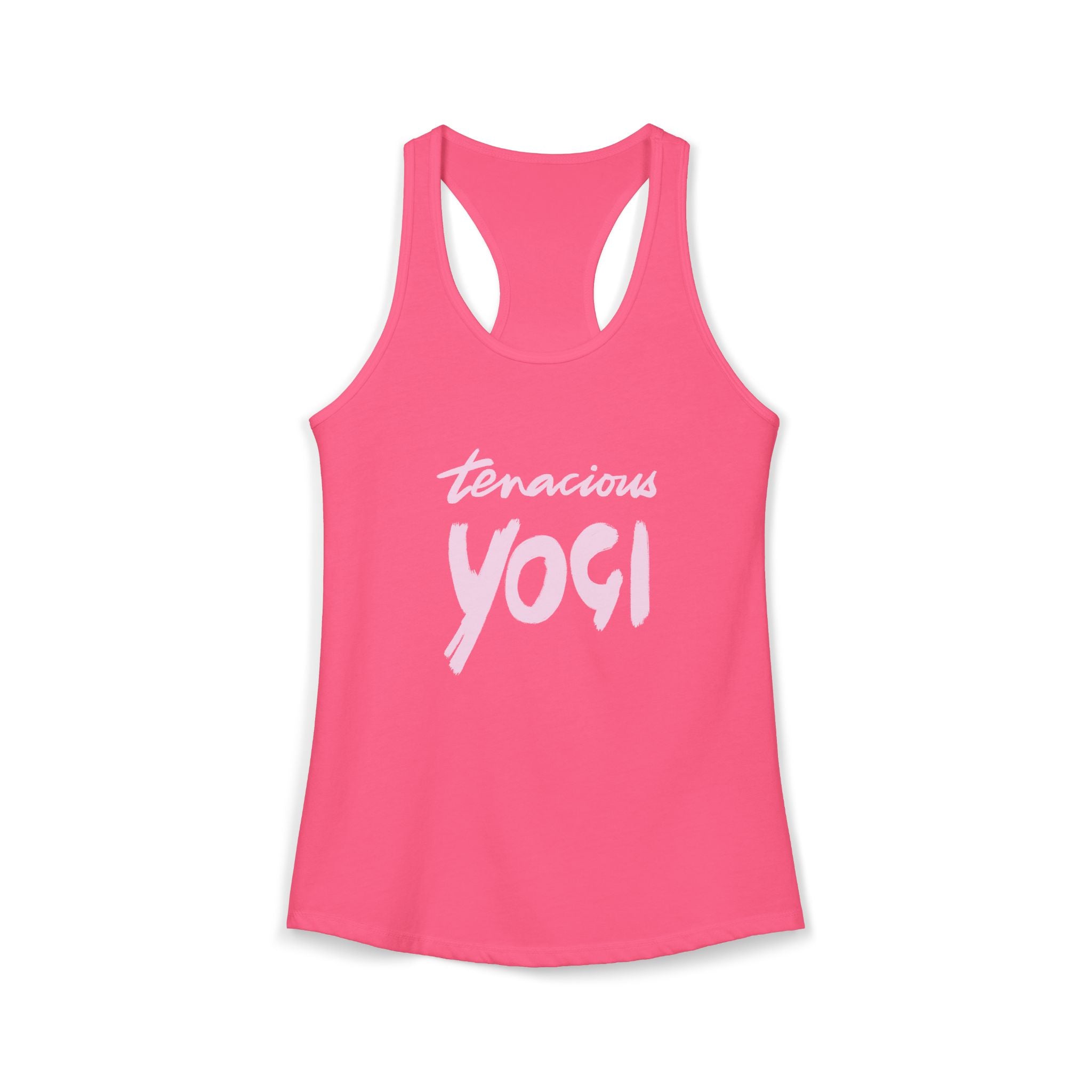 Tenacious Yogi Racerback Tank — Handwritten Script Yoga Tribute