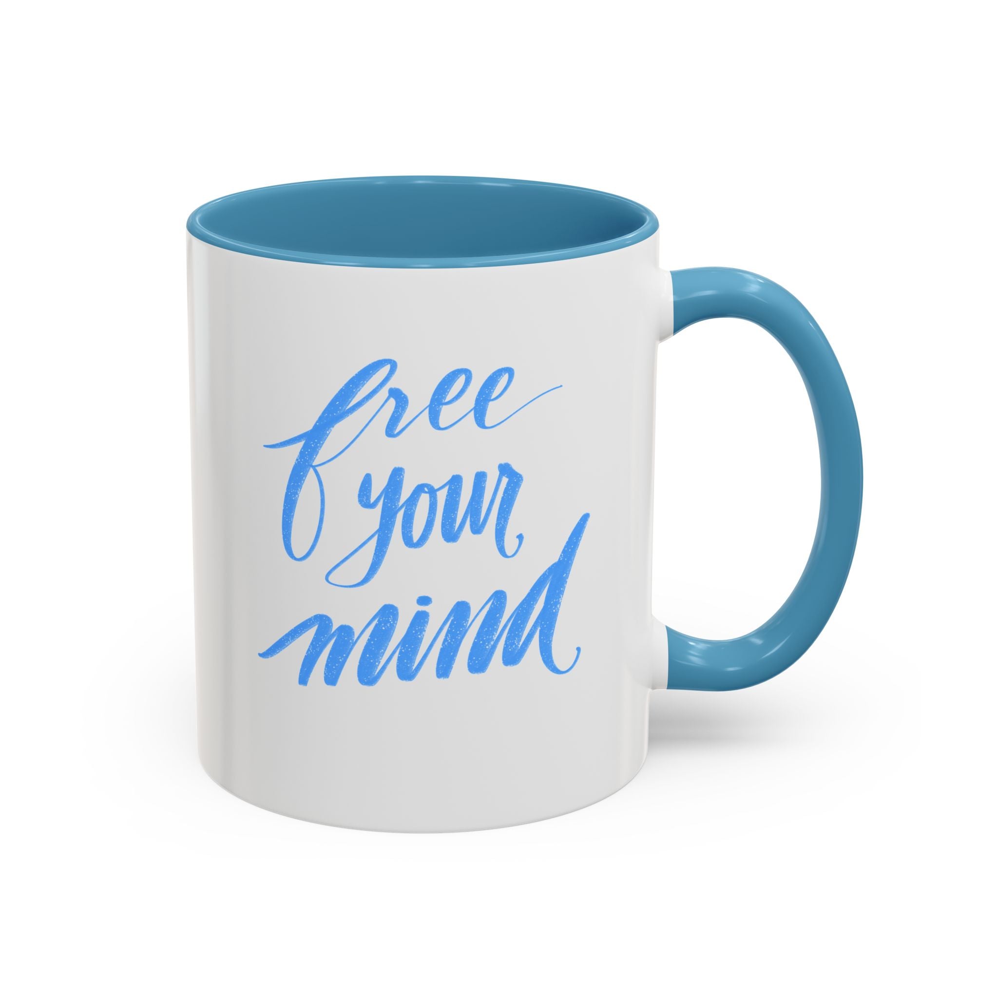 Free your Mind Accent Coffee Mug - Motivational Gift for Coffee Lovers, Inspirational Drinkware, Home Office Decor, Heartwarming Mug