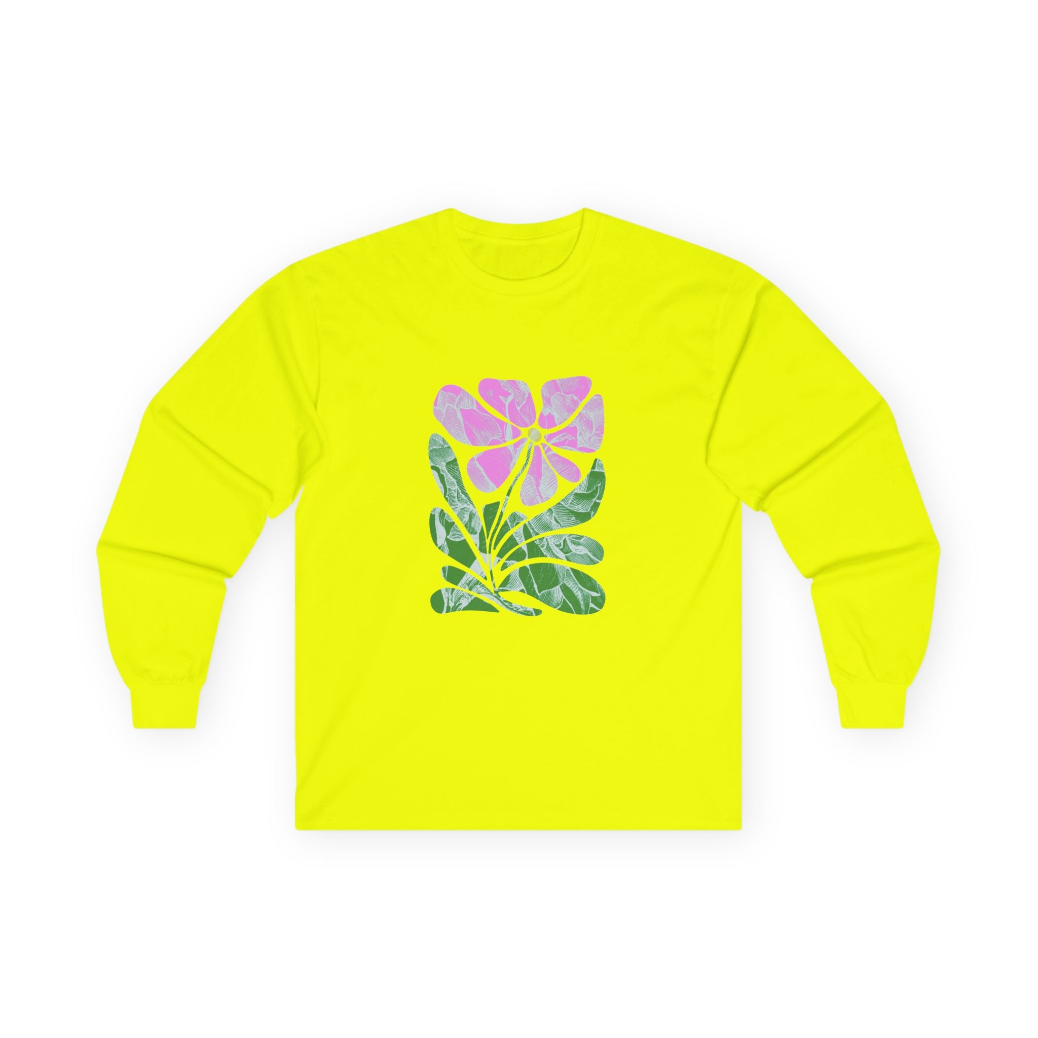 Floral Watercolor Long Sleeve Tee — Pink Bloom Graphic