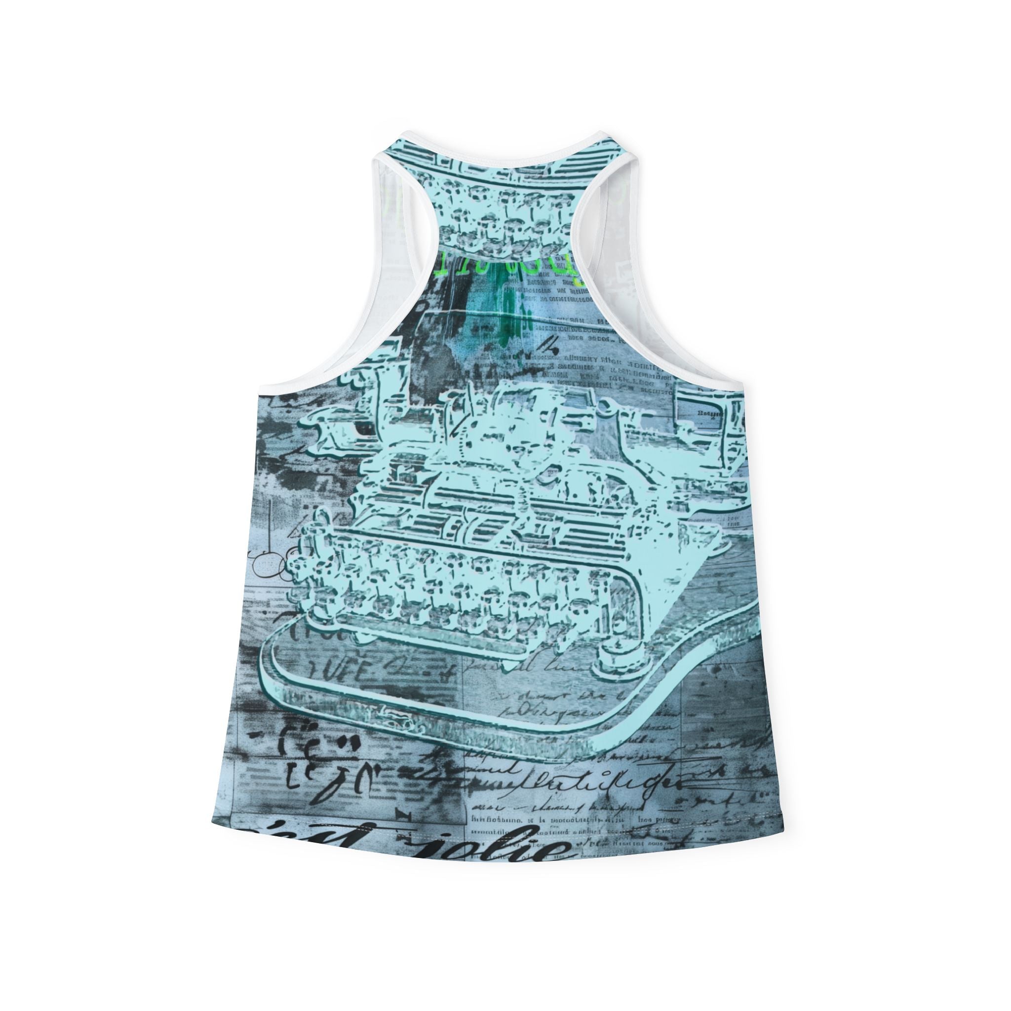 Vintage Typewriter Women's Tank Top - Artistic Typography Design