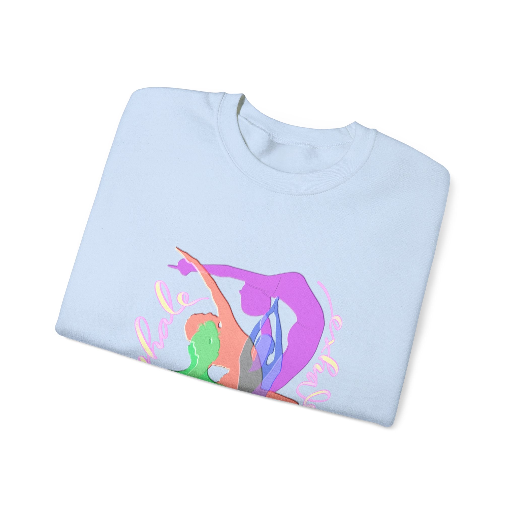 Inhale Exhale Yoga Sweatshirt - Unisex Heavy Blend™ Crewneck for Mindfulness and Relaxation