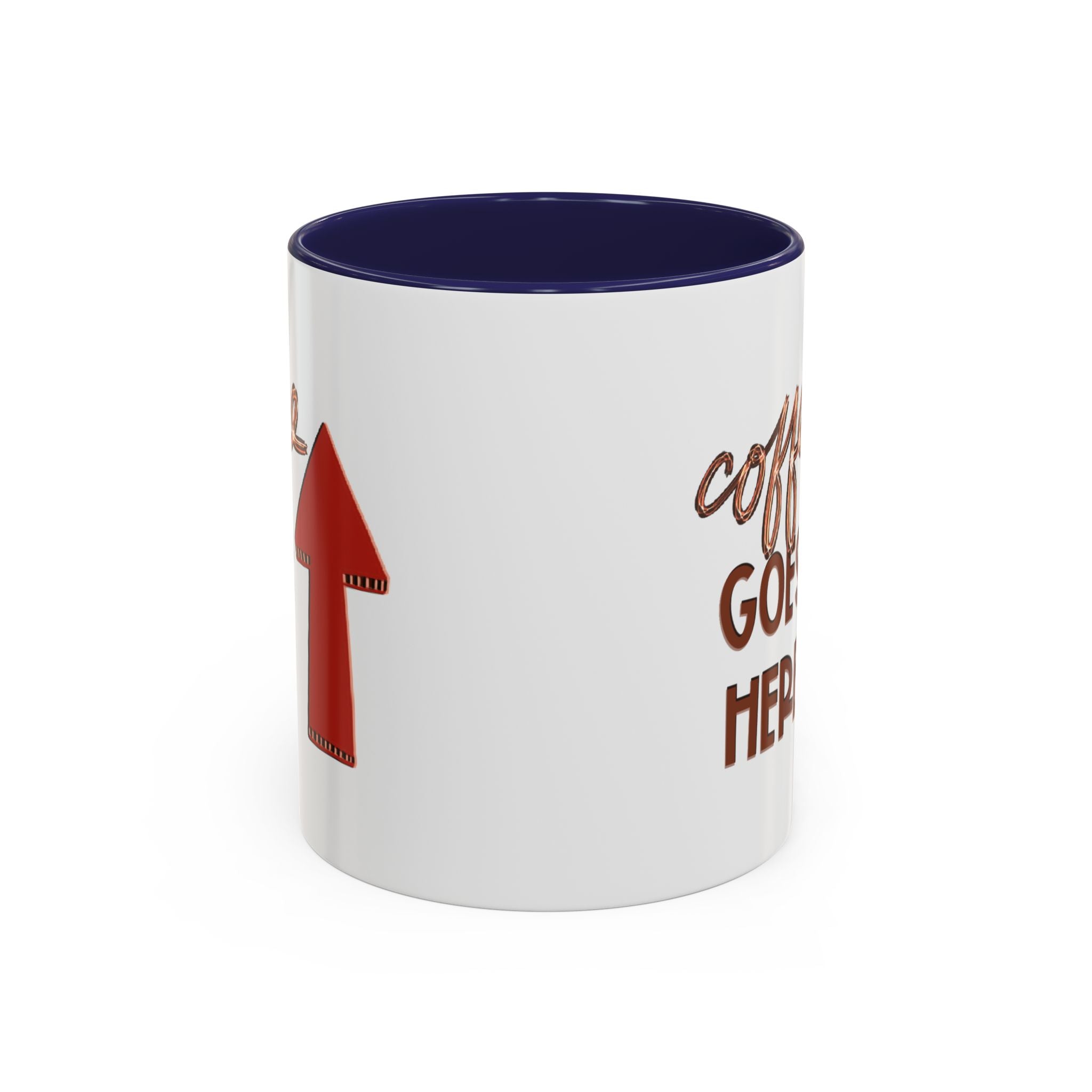 COFFEE GOES HERE Accent Coffee Mug (11 oz)
