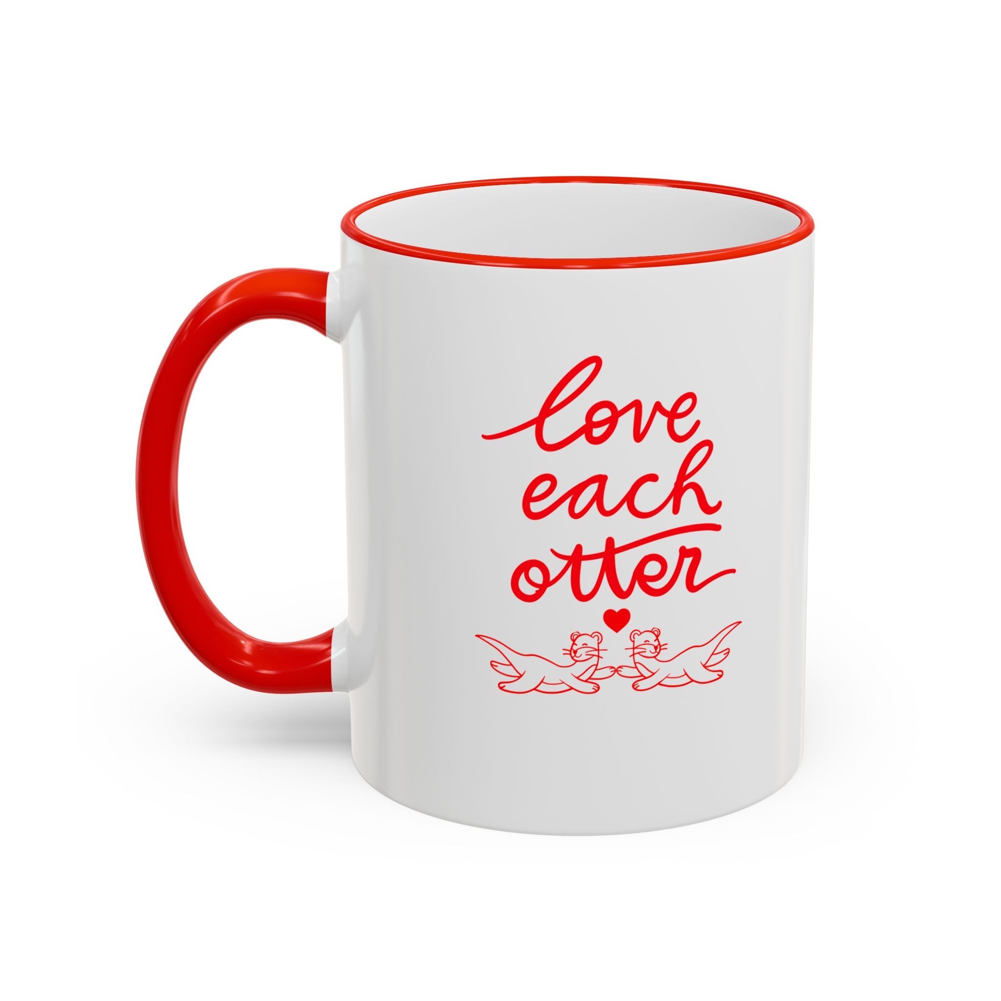 Love each otter Accent Rim & Handle Mug (11oz,)