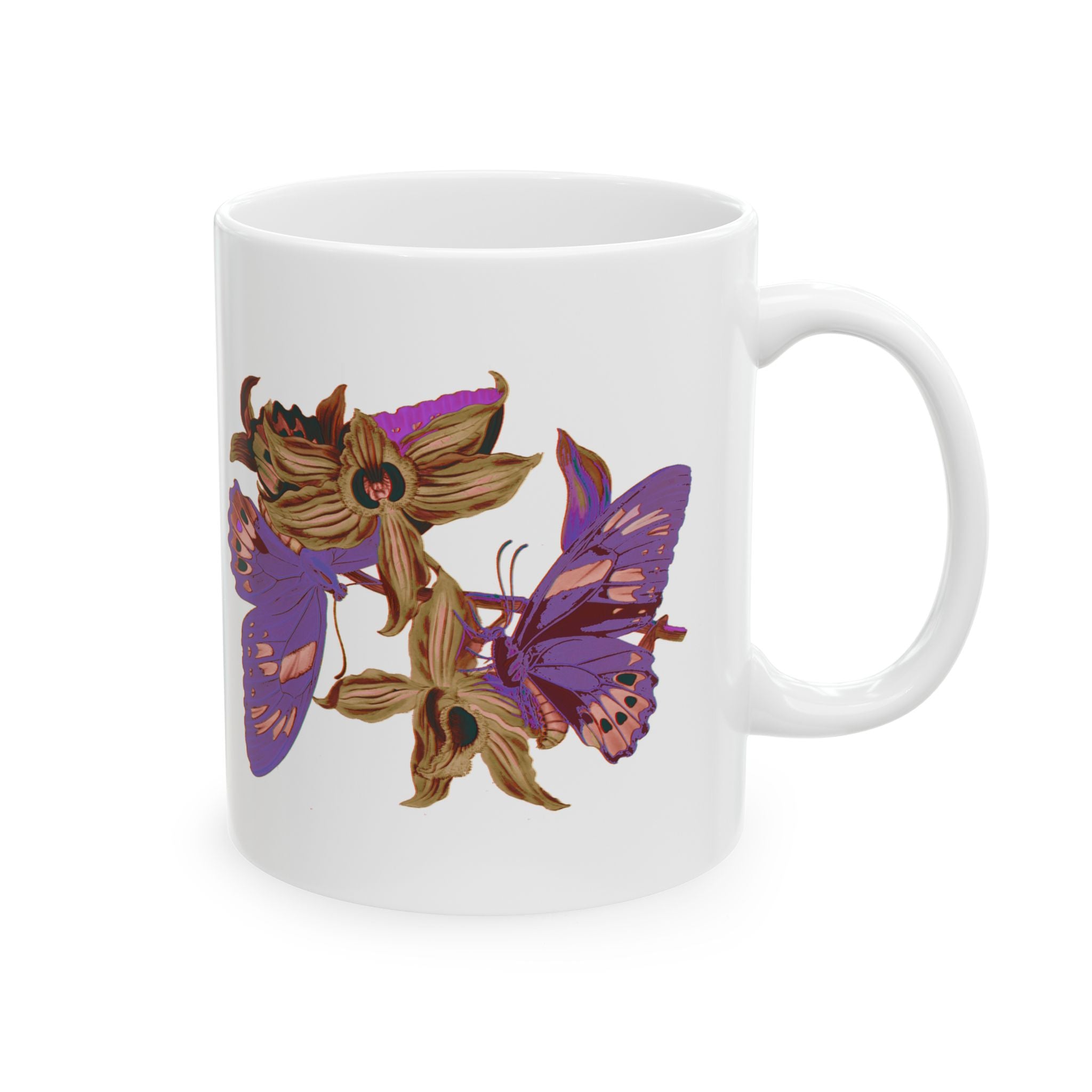 Botanical Butterfly Ceramic Mug - Unique Gift for Nature Lovers