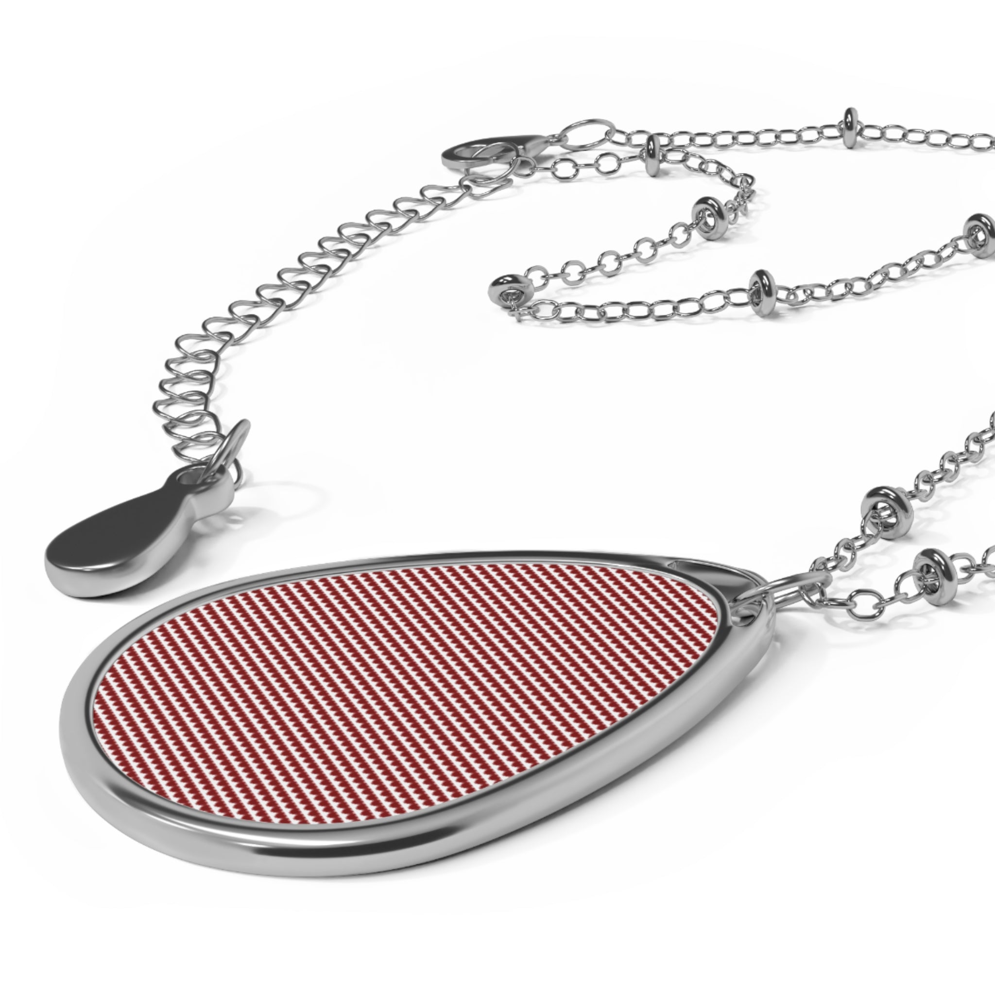 TINY RED HEARTS Elegant Oval Necklace - Minimalist Design for Every Occasion
