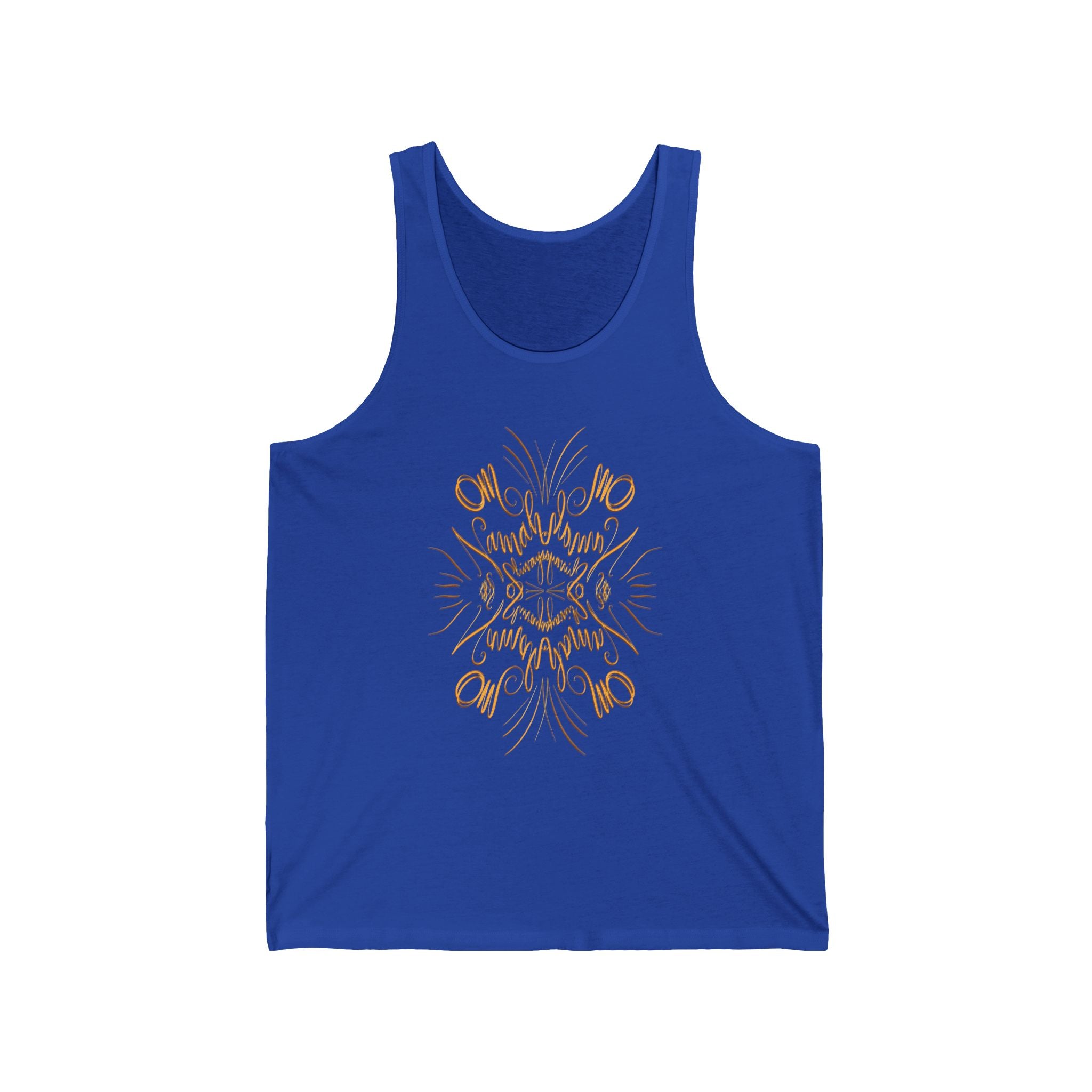 Golden OM Floral Unisex Jersey Tank - Stylish Summer Sleeveless Top