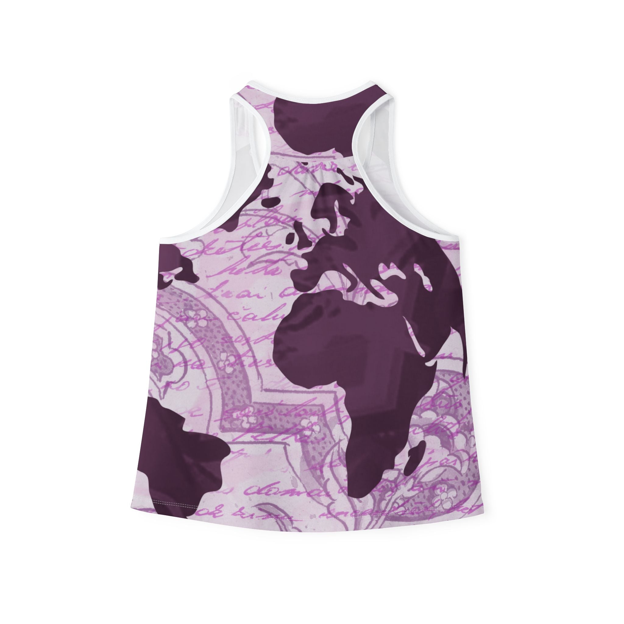 Elegant World Map Women's Tank Top - Stylish Summer Top with Global Theme