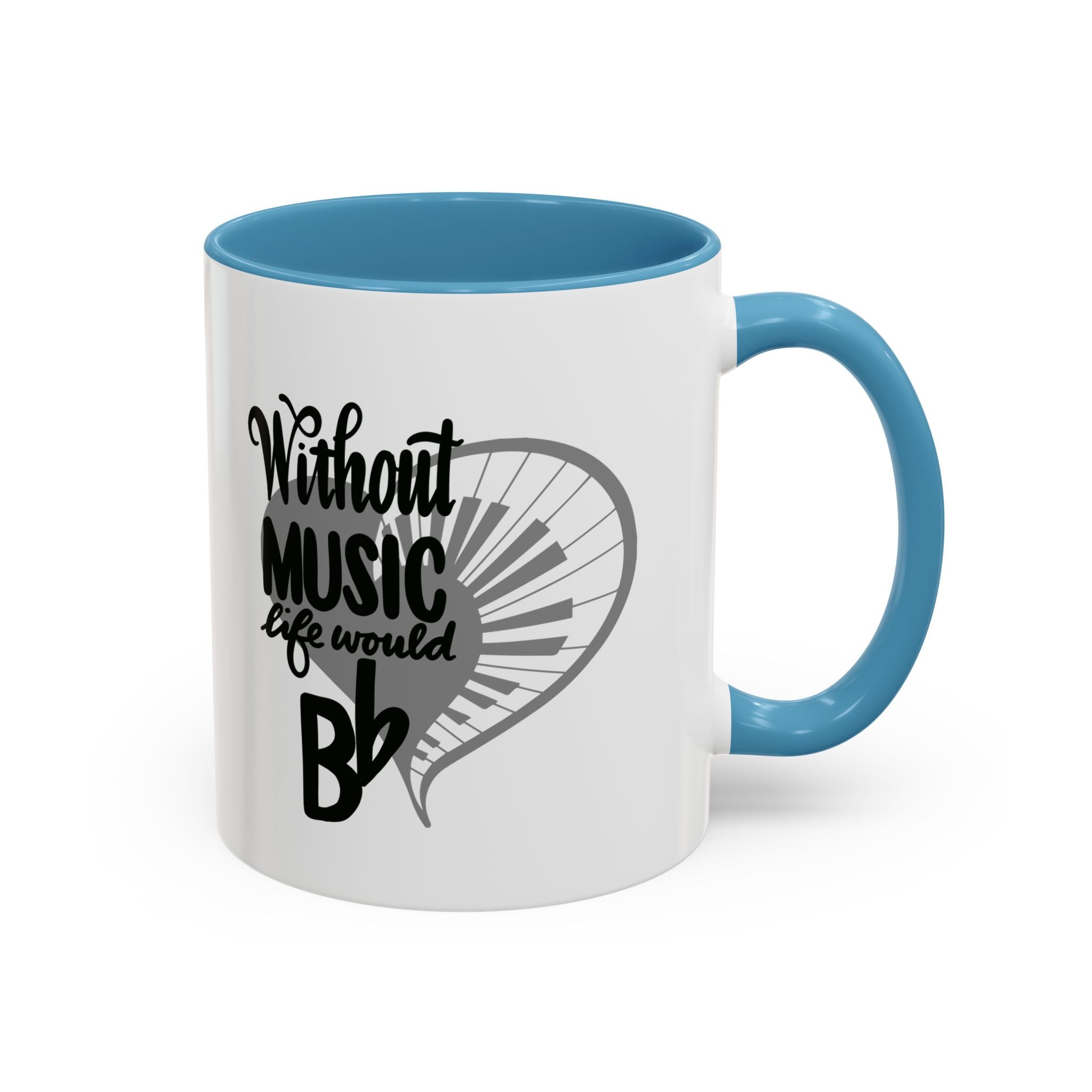Inspirational Music Accent Coffee Mug - "Without Music Life Would Be Bb" - Perfect for Musicians and Music Lovers