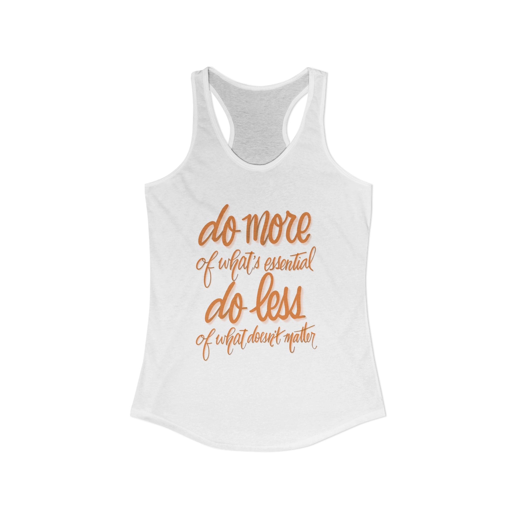 Essential Focus Racerback Tank — "Do More of What’s Essential"