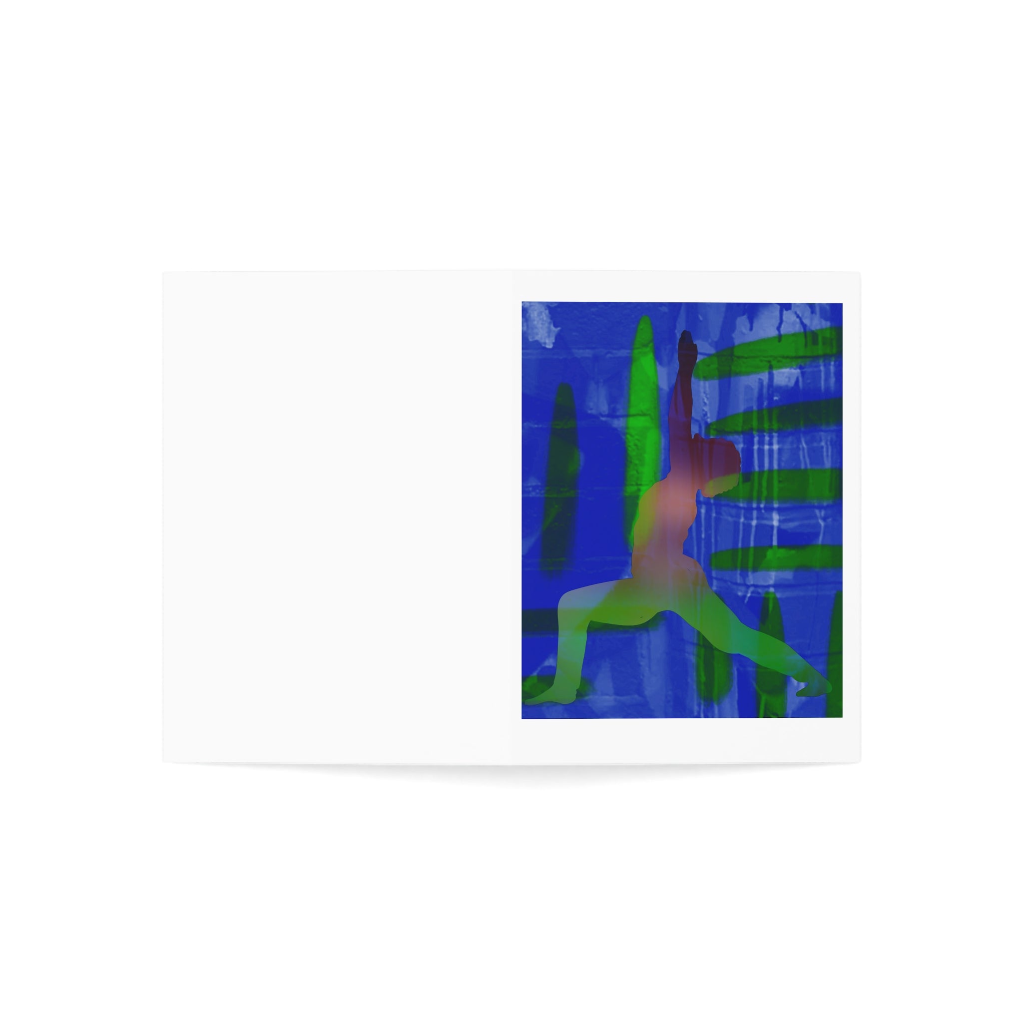 Yoga Love Greeting Cards — Art by Cecile (Virabhadrasana I) — Pack of 1/10/30/50