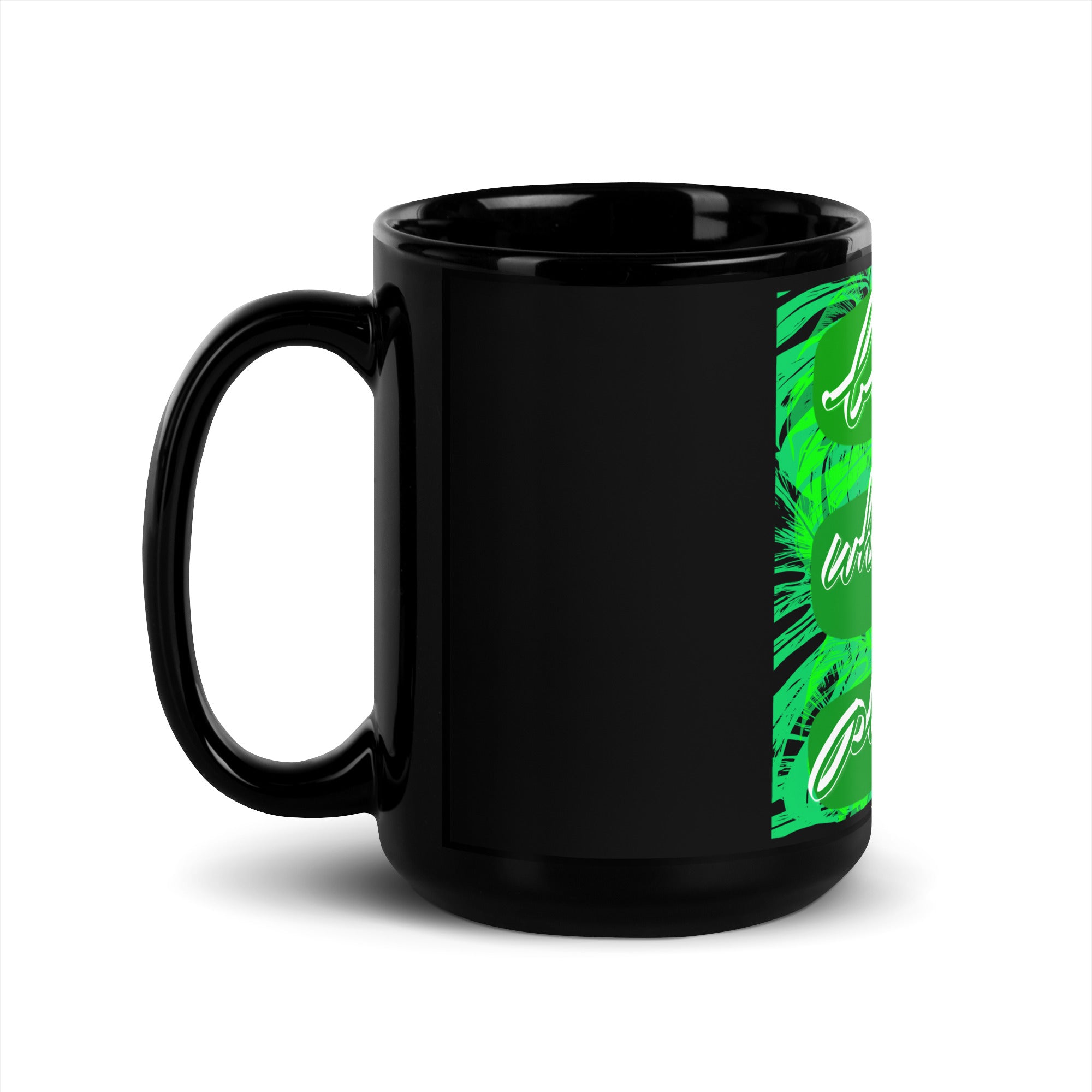 BLOOM Black Glossy Mug