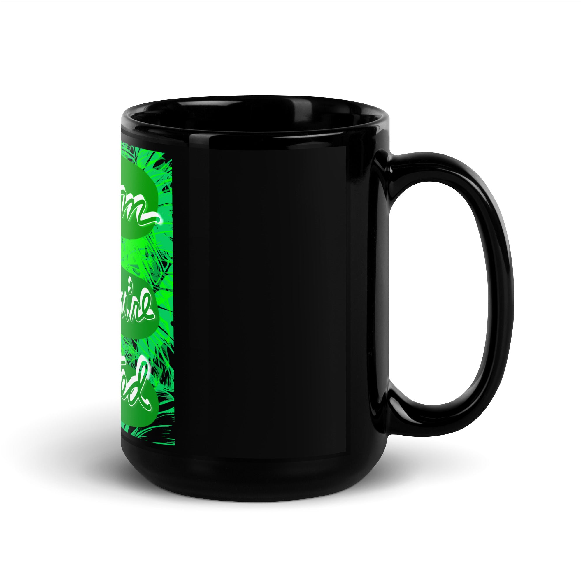 BLOOM Black Glossy Mug