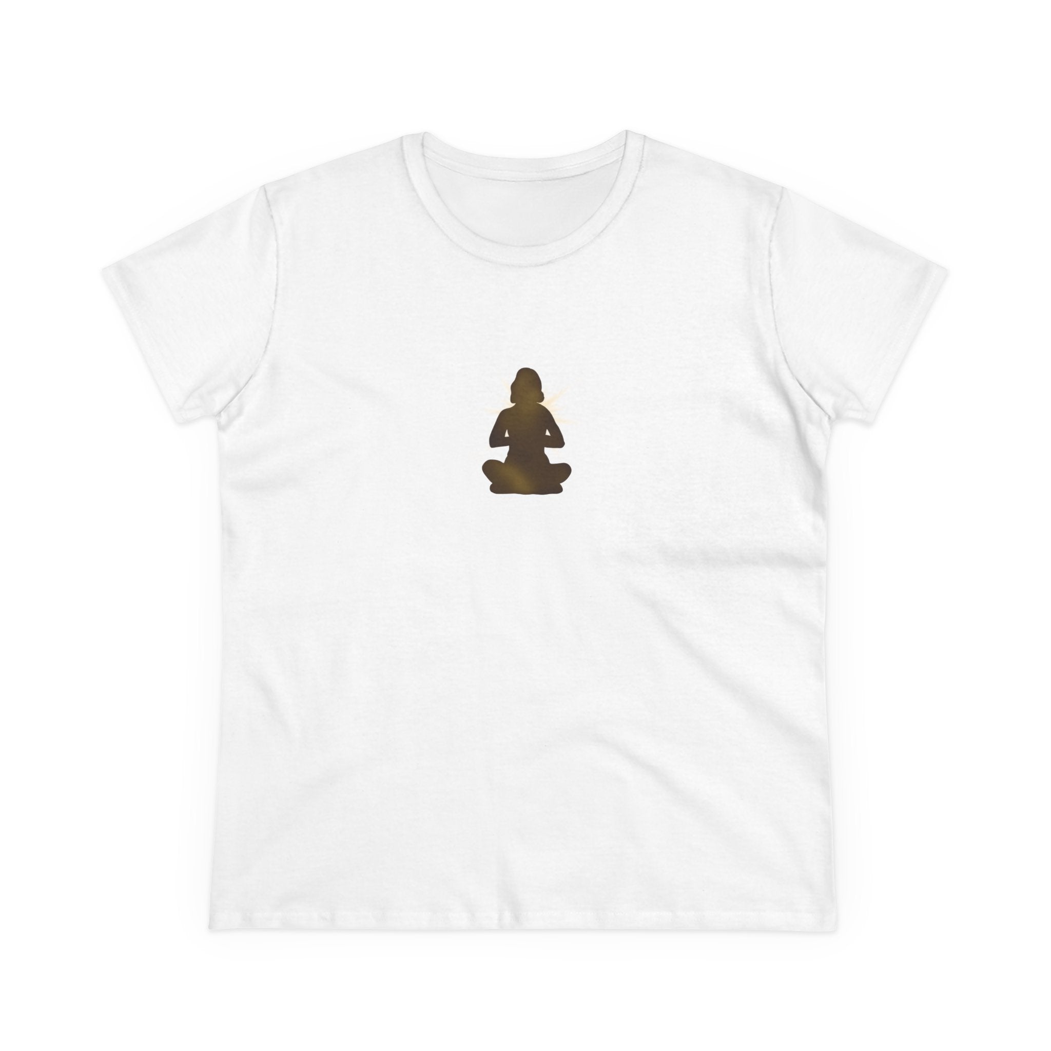 Meditation Silhouette Tee — Women's Yoga Cotton T‑Shirt