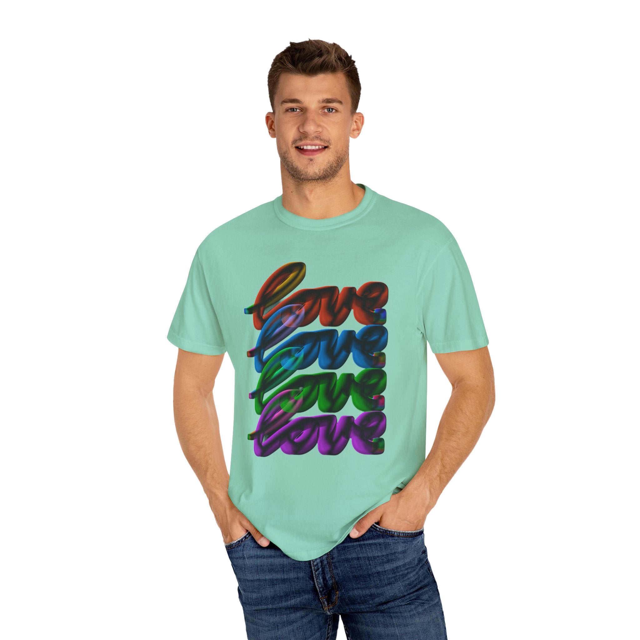 LOVE MULTI Unisex Garment-Dyed T-shirt