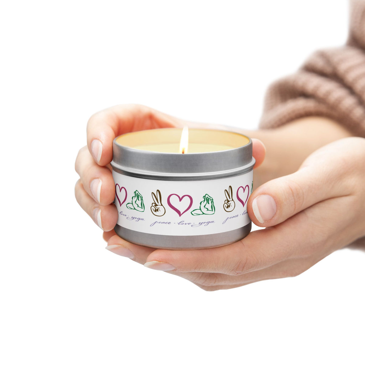 Tin Candle — Peace Love Yoga Tin Candle