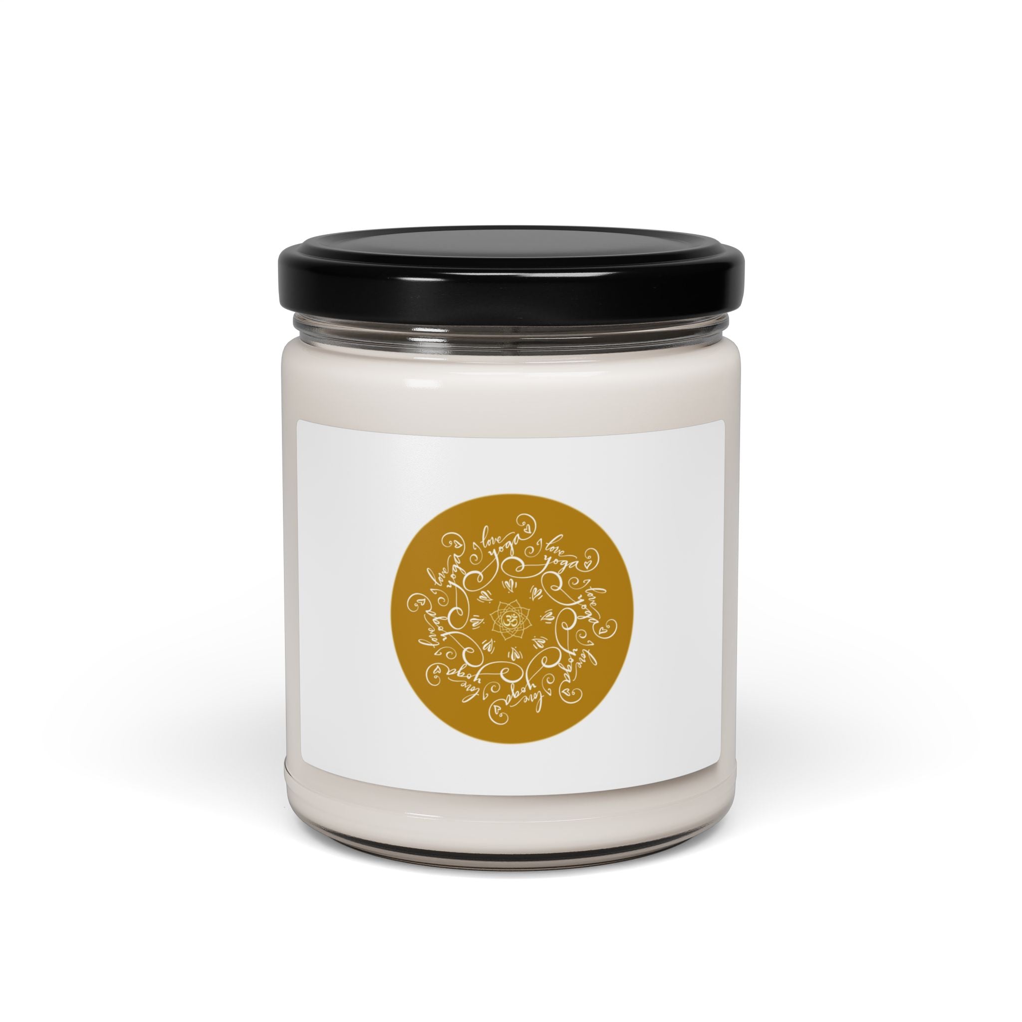 I Love Yoga Luxurious Scented Soy Candle - 9oz with Elegant Gold Design