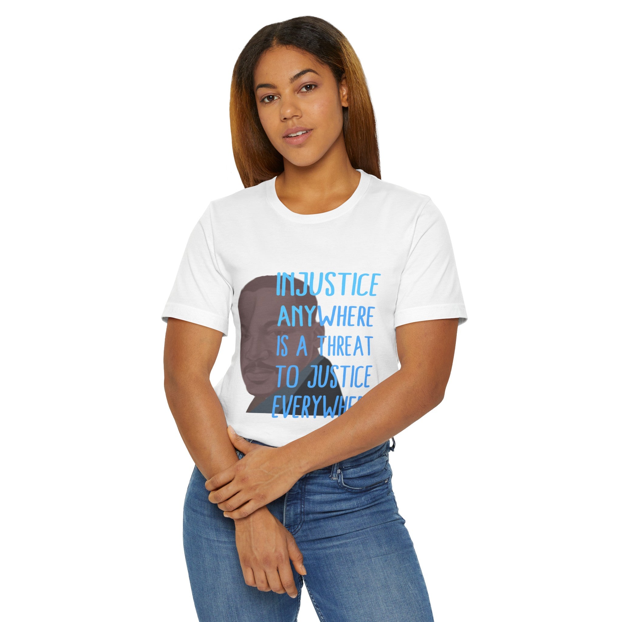 MLK INJUSTICE ANYWHERE Unisex Jersey T-Shirt