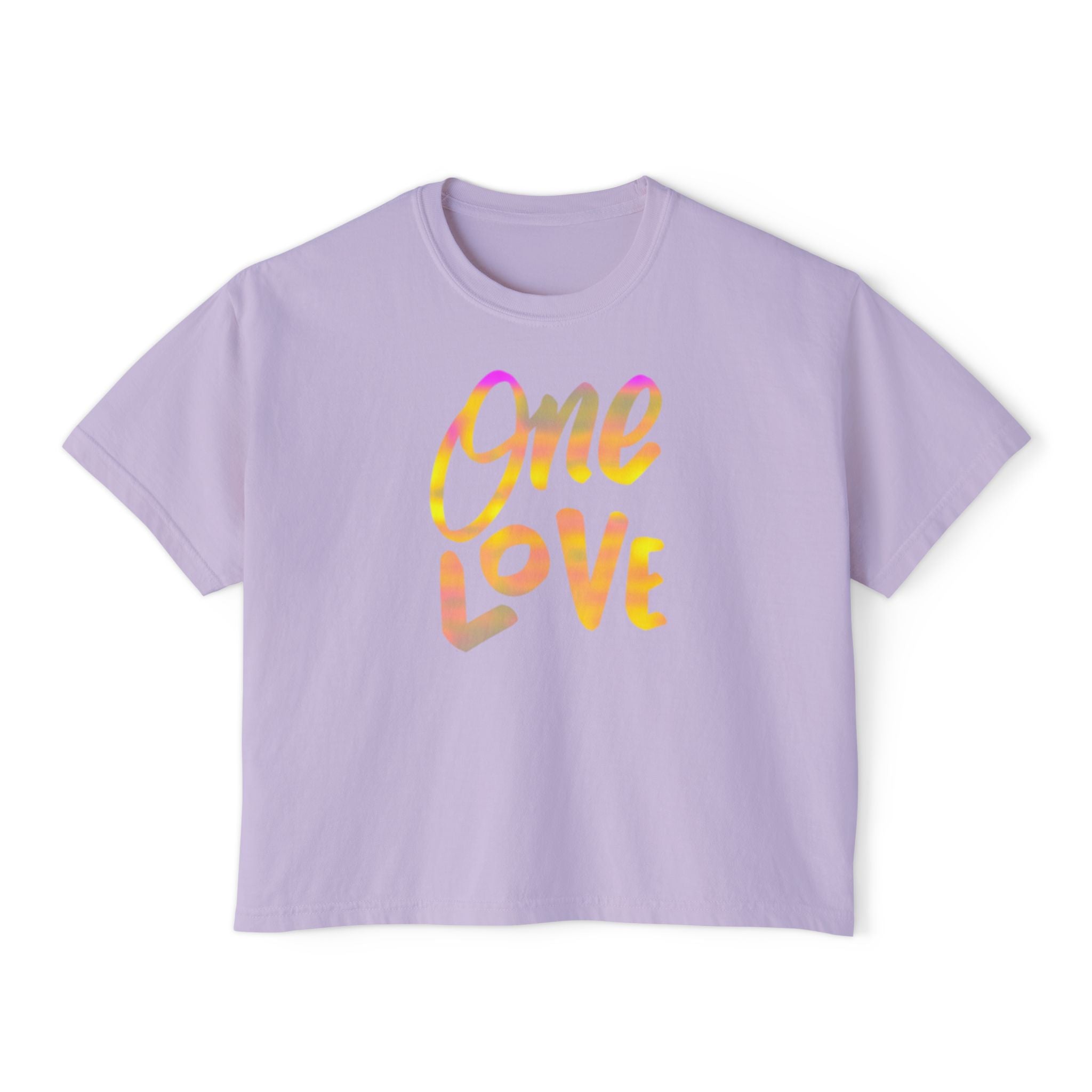 One Love Boxy Tee — Women's Crop Graphic T-Shirt