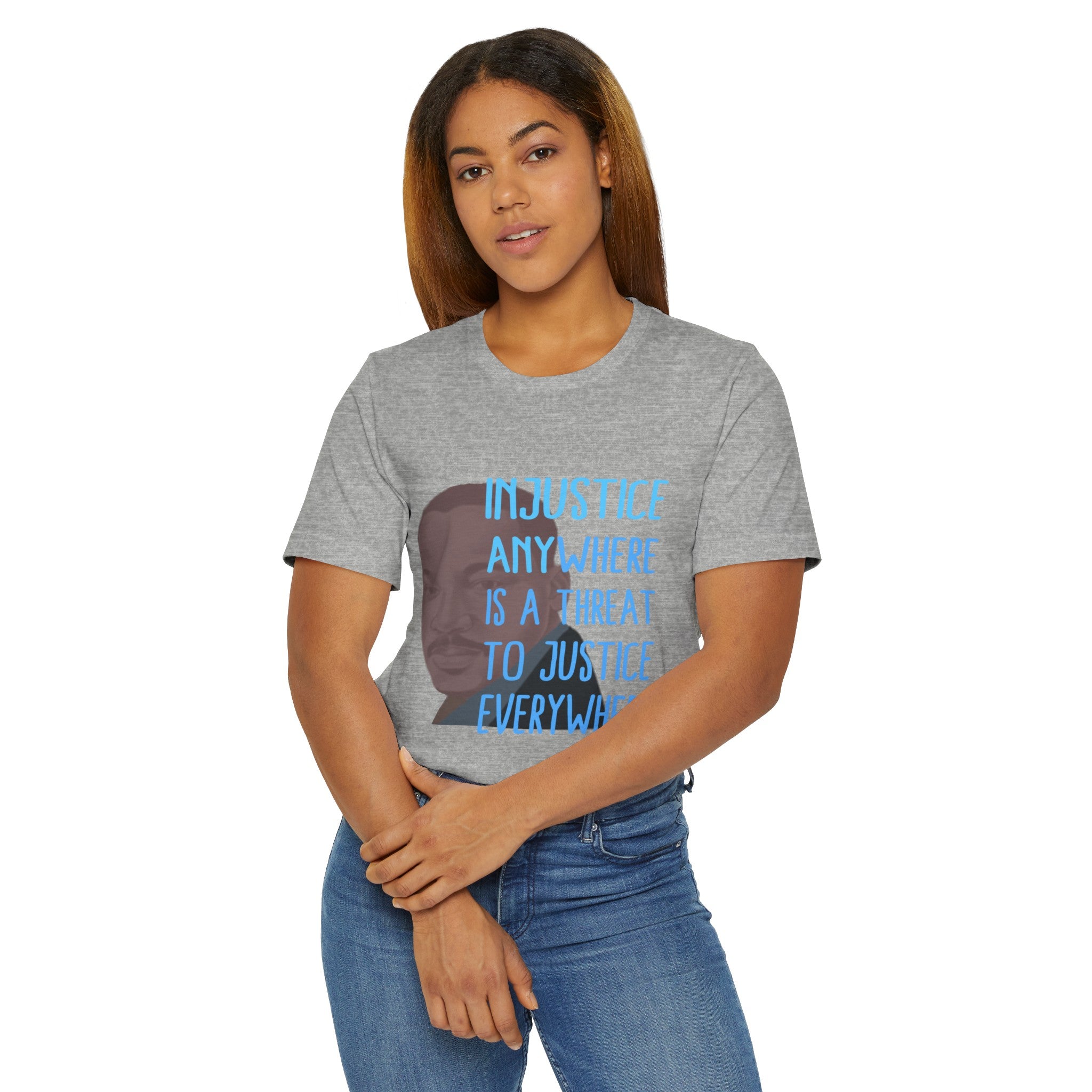 MLK INJUSTICE ANYWHERE Unisex Jersey T-Shirt