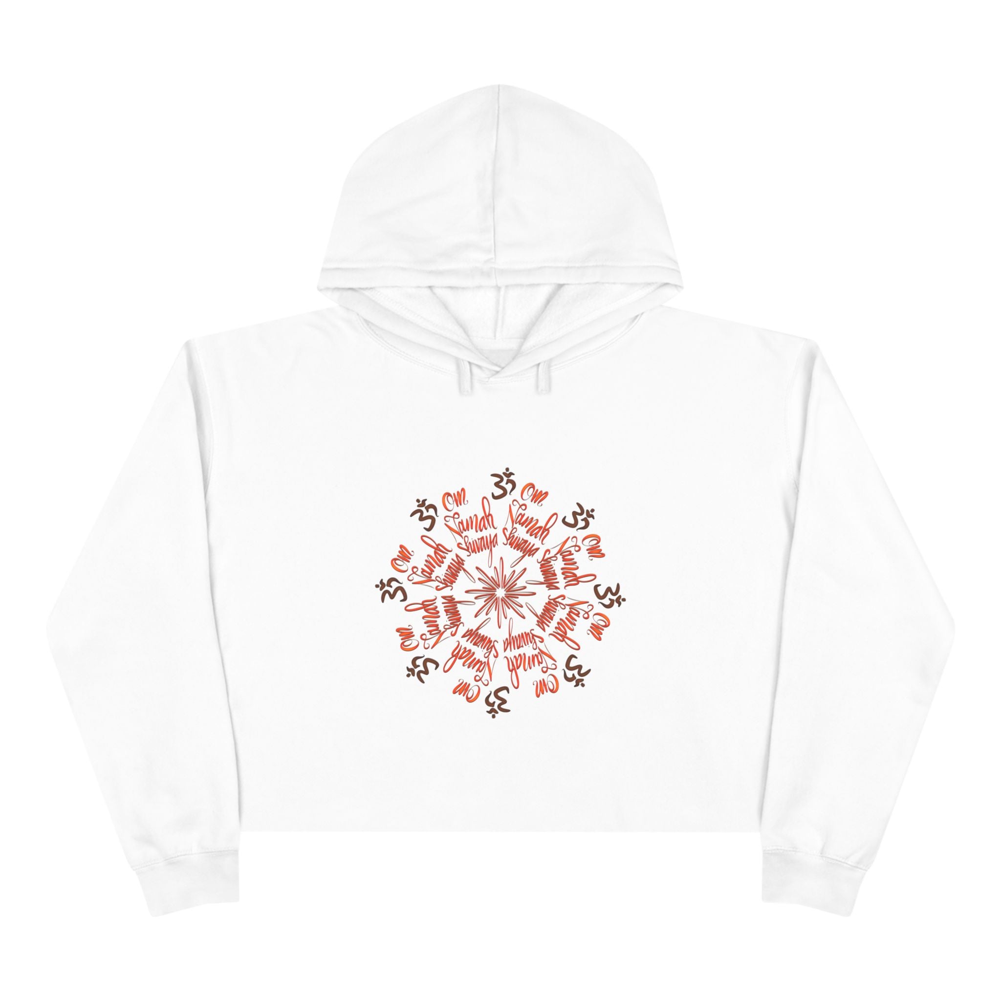 Spiritual Snowflake Crop Hoodie - Cozy White Pullover for Yoga & Meditation