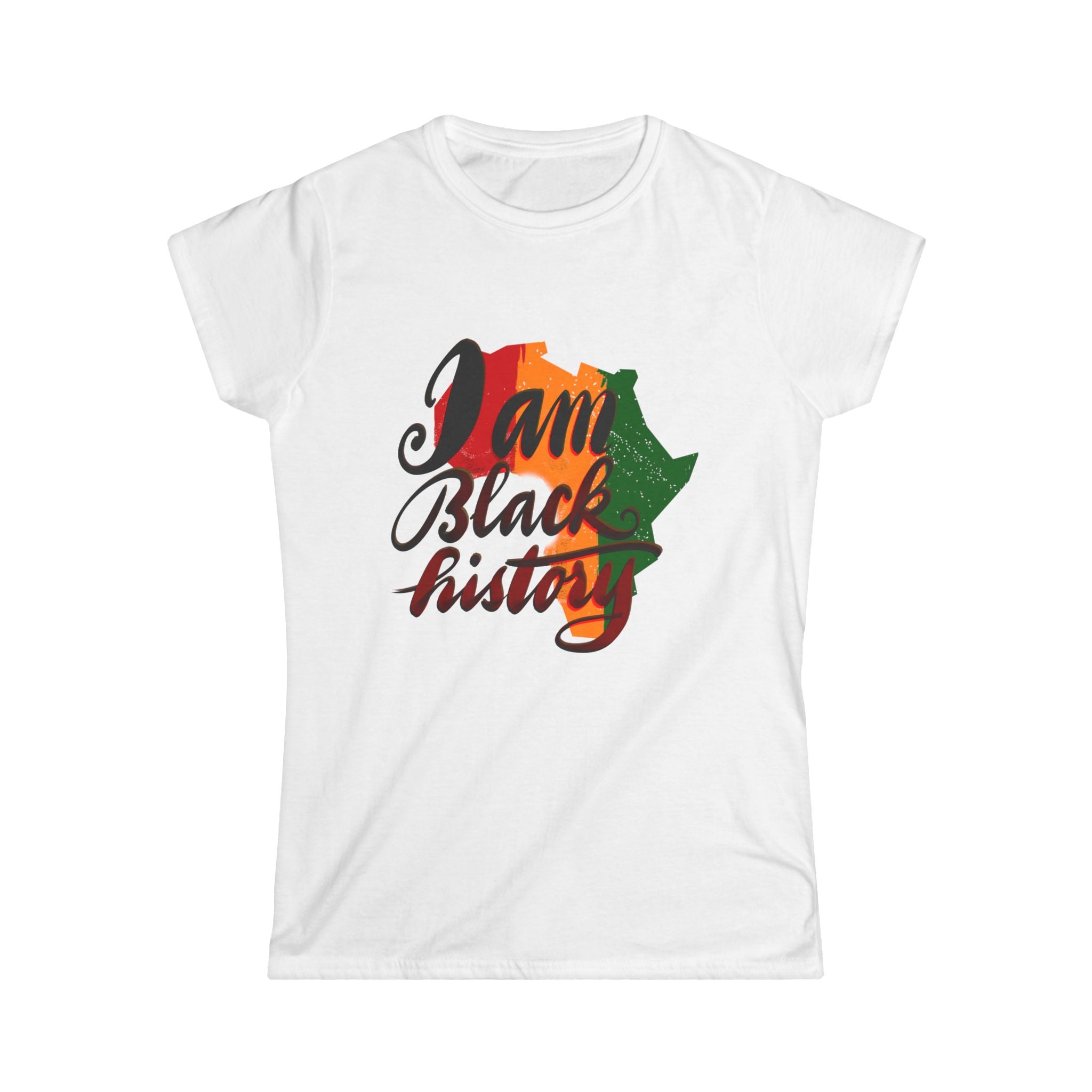 I Am Black History Women's Softstyle Tee – Celebratory Afrocentric Apparel