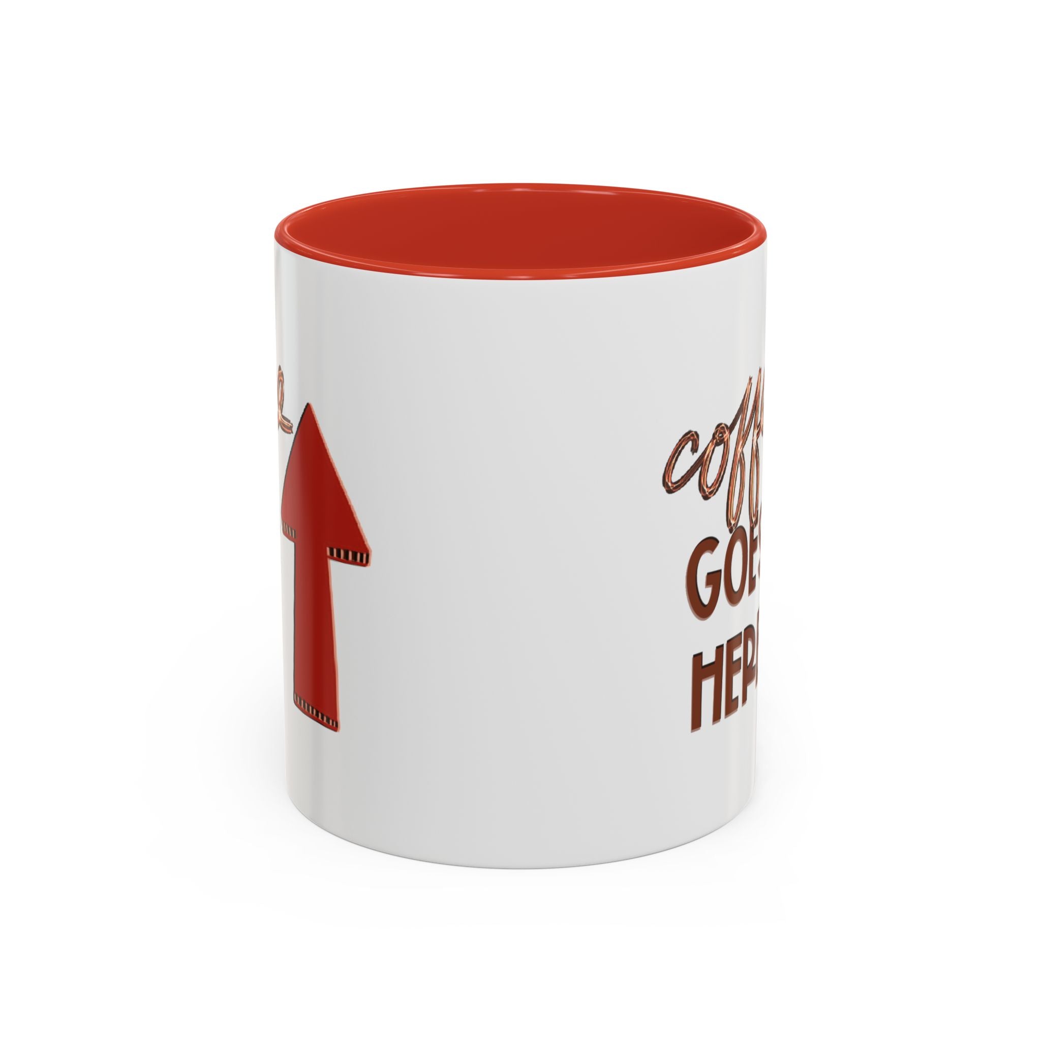 COFFEE GOES HERE Accent Coffee Mug (11 oz)