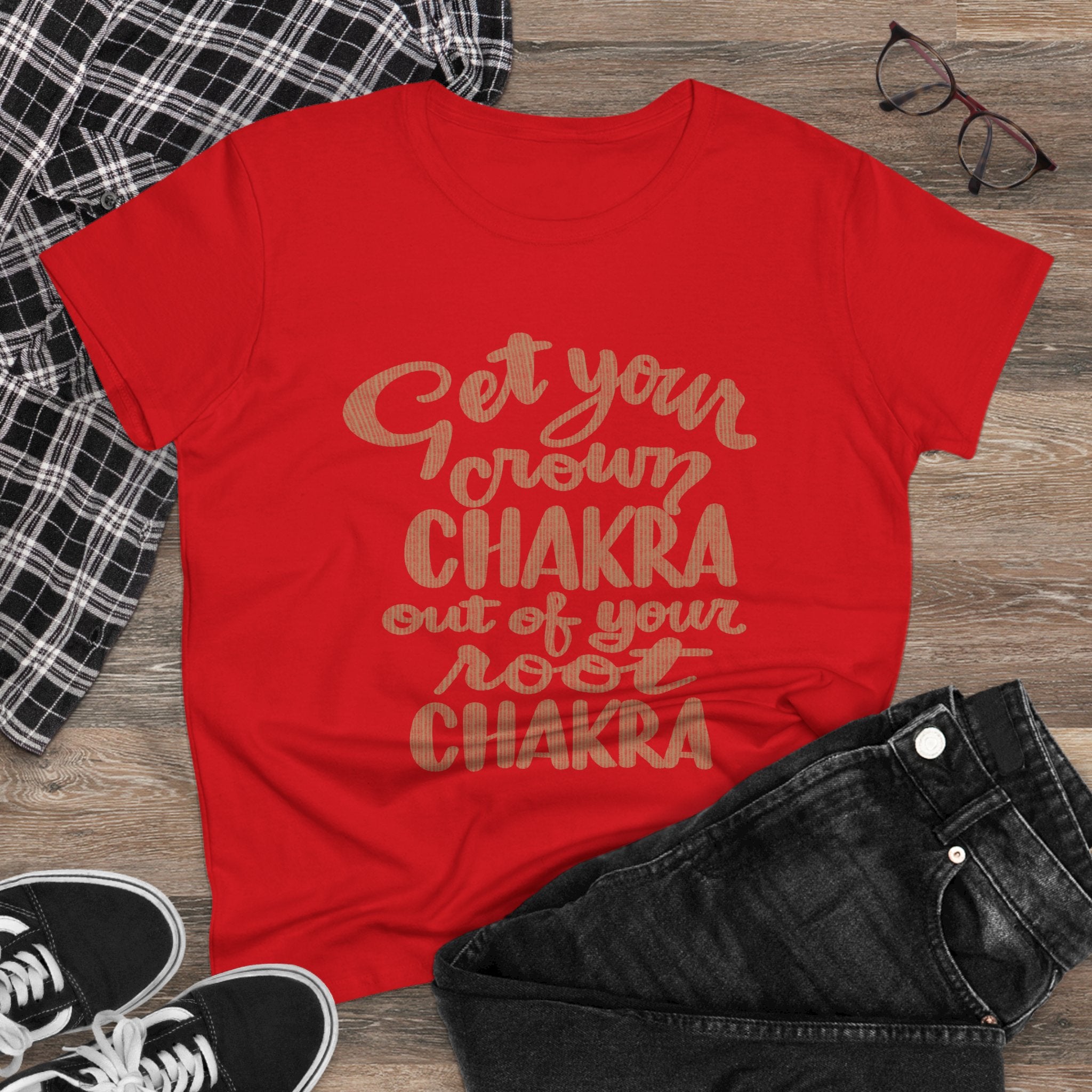 Funny Chakra Affirmation Cotton Tee for Women
