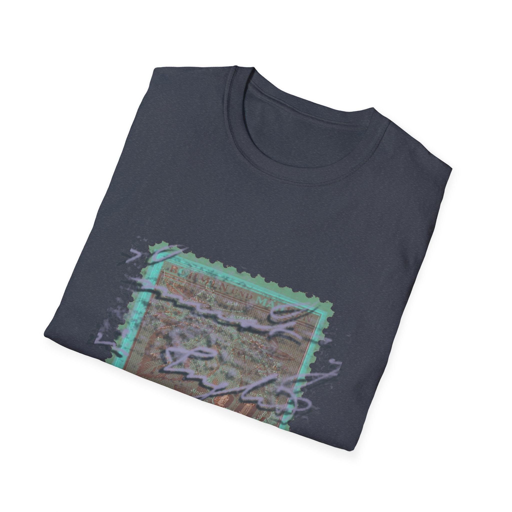 Vintage Postage Stamp Graphic Tee – Handwritten Script Design
