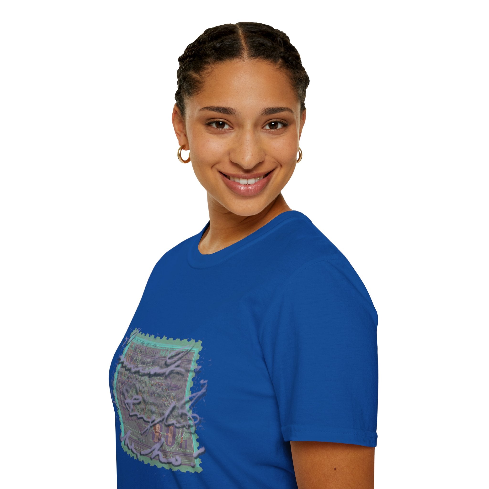 Vintage Postage Stamp Graphic Tee – Handwritten Script Design
