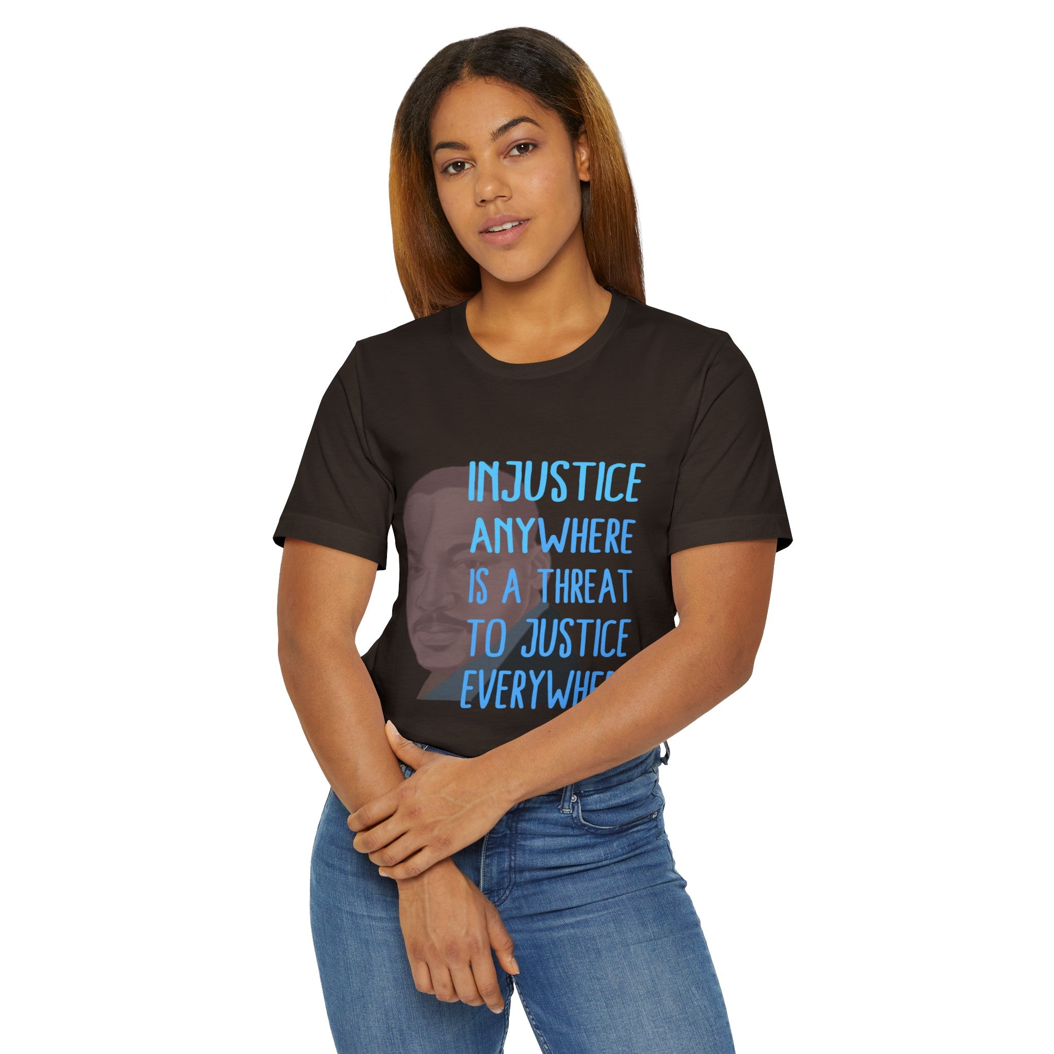 MLK INJUSTICE ANYWHERE Unisex Jersey T-Shirt