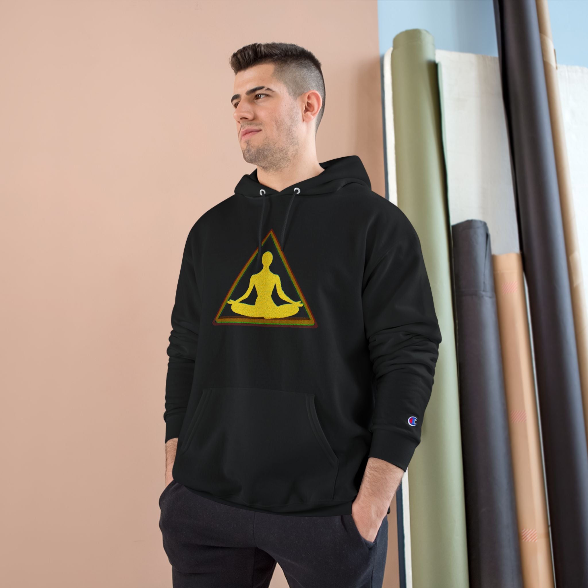 Mindfulness Hand-Drawn Champion Hoodie - Cozy Meditation Wear