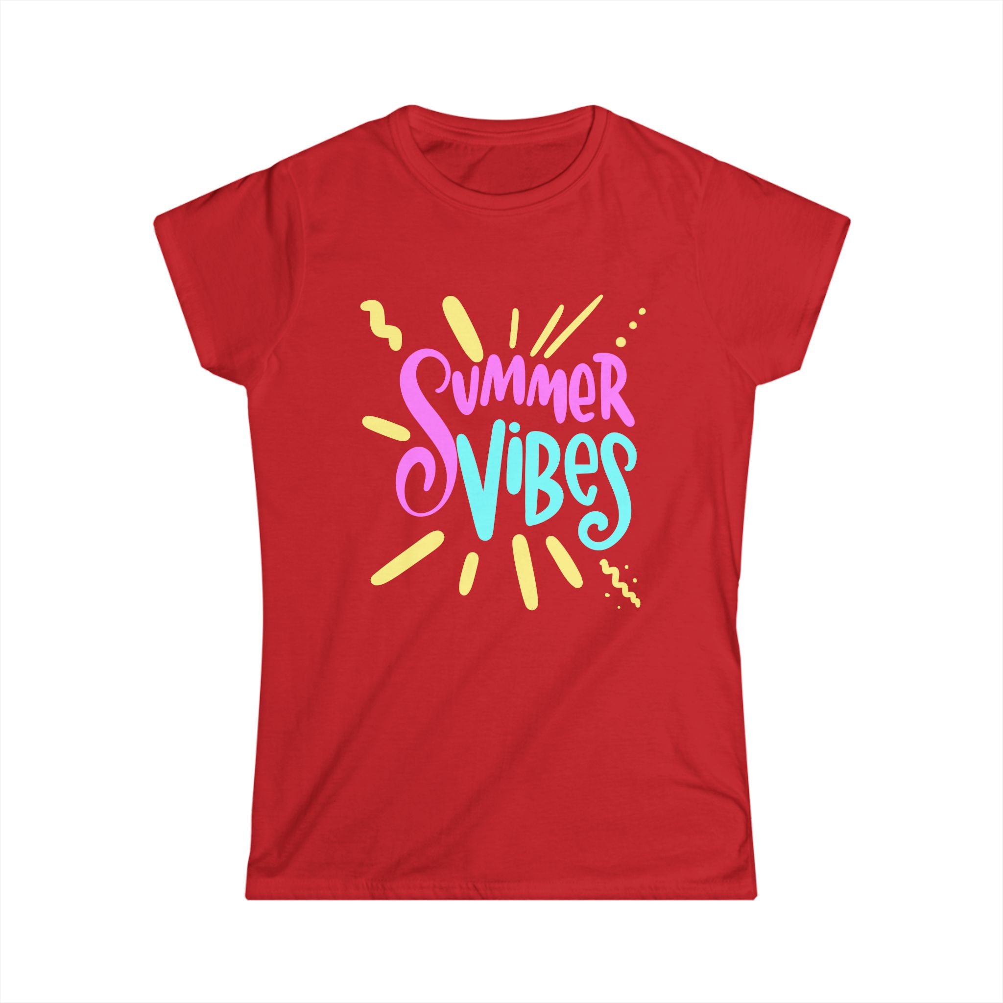 Summer Vibes Women's Softstyle Tee - Bright & Cheerful T-Shirt for Warm Weather Fun