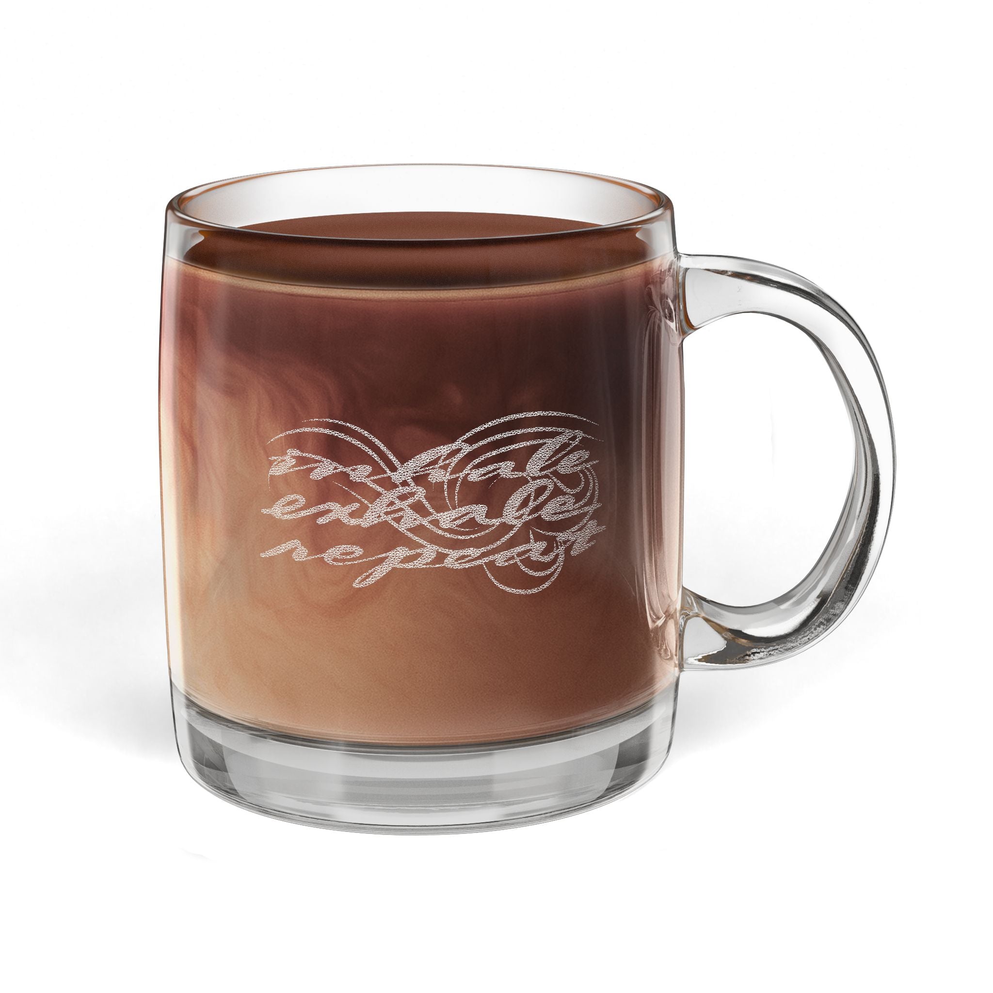 Engraved Glass Coffee Mug 12.25oz — Clear Personalized Tea & Espresso Cup
