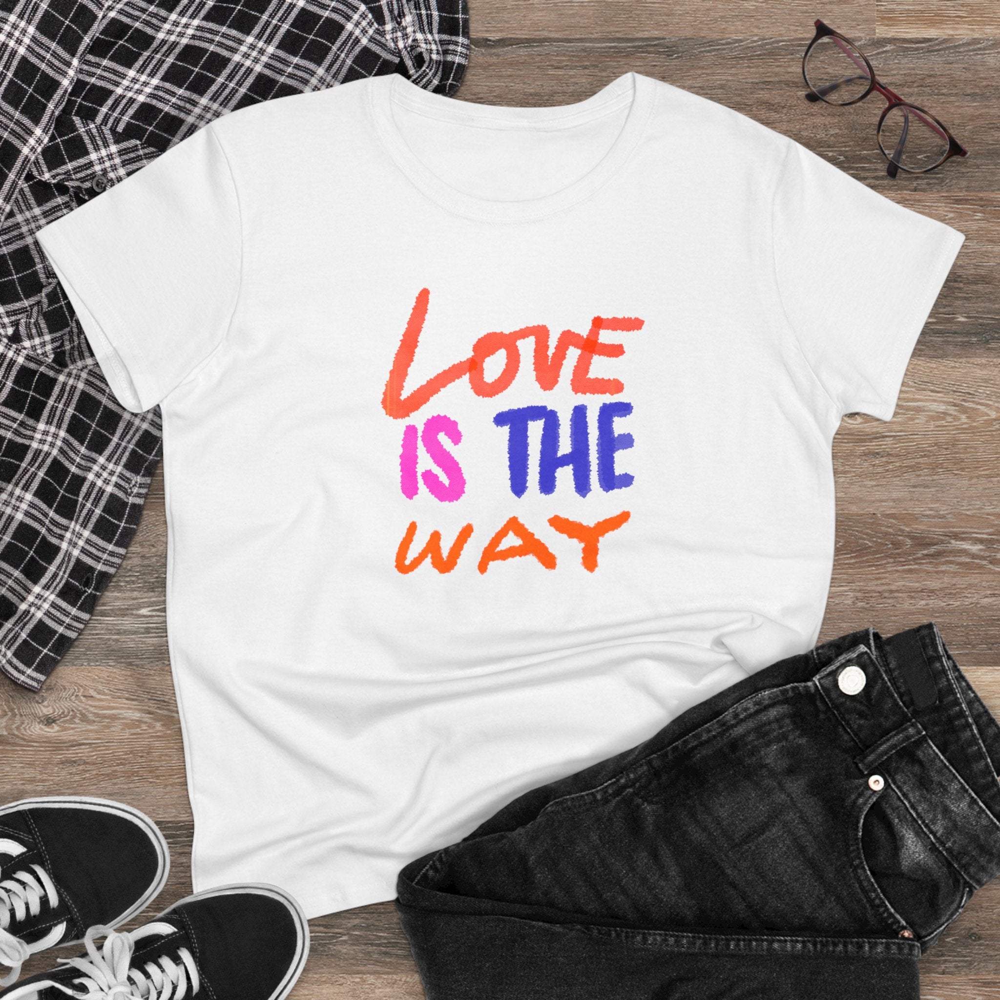 LOVE IS THE WAY Women's Midweight Cotton Tee