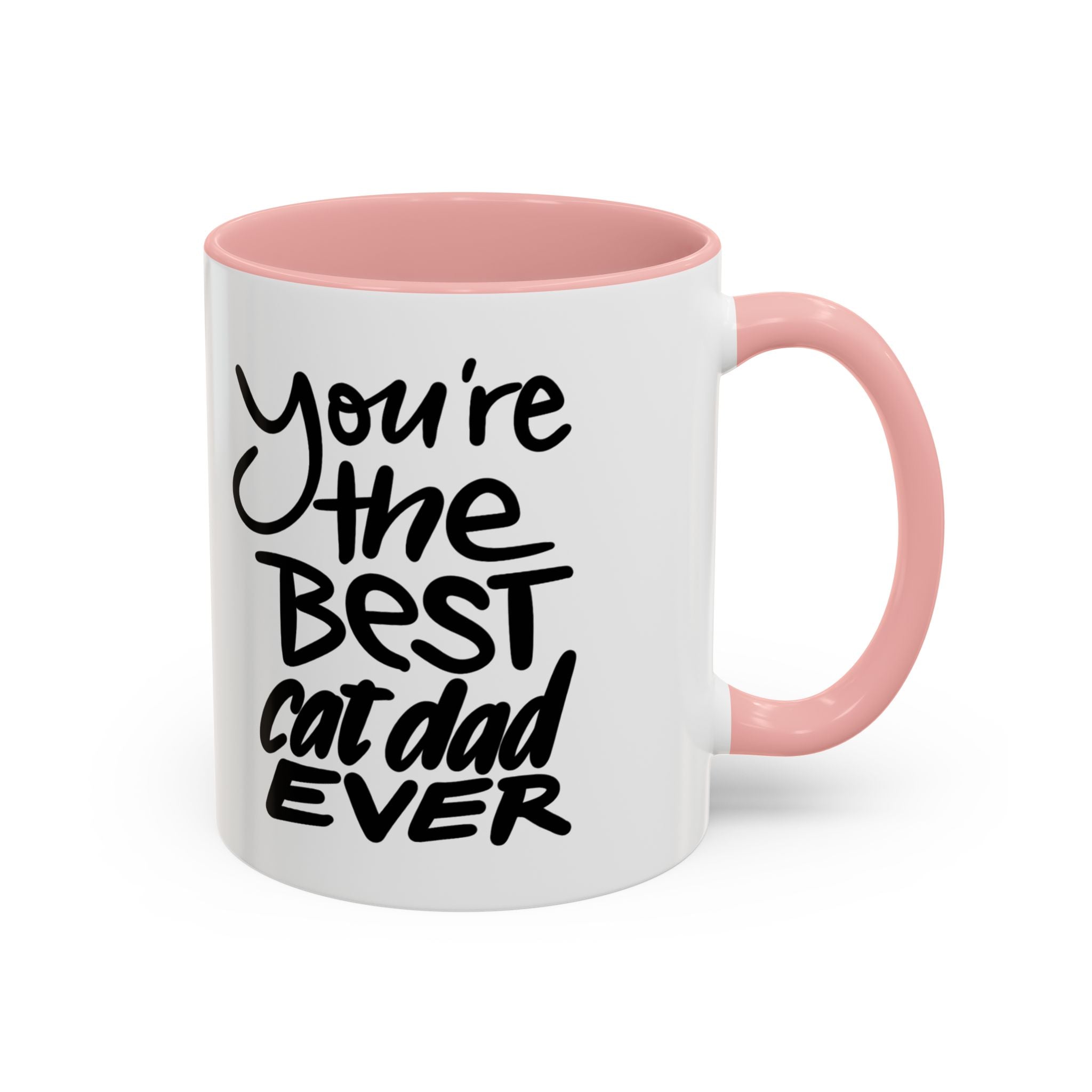 BEST CAT DAD EVER Accent Coffee Mug (11 oz)