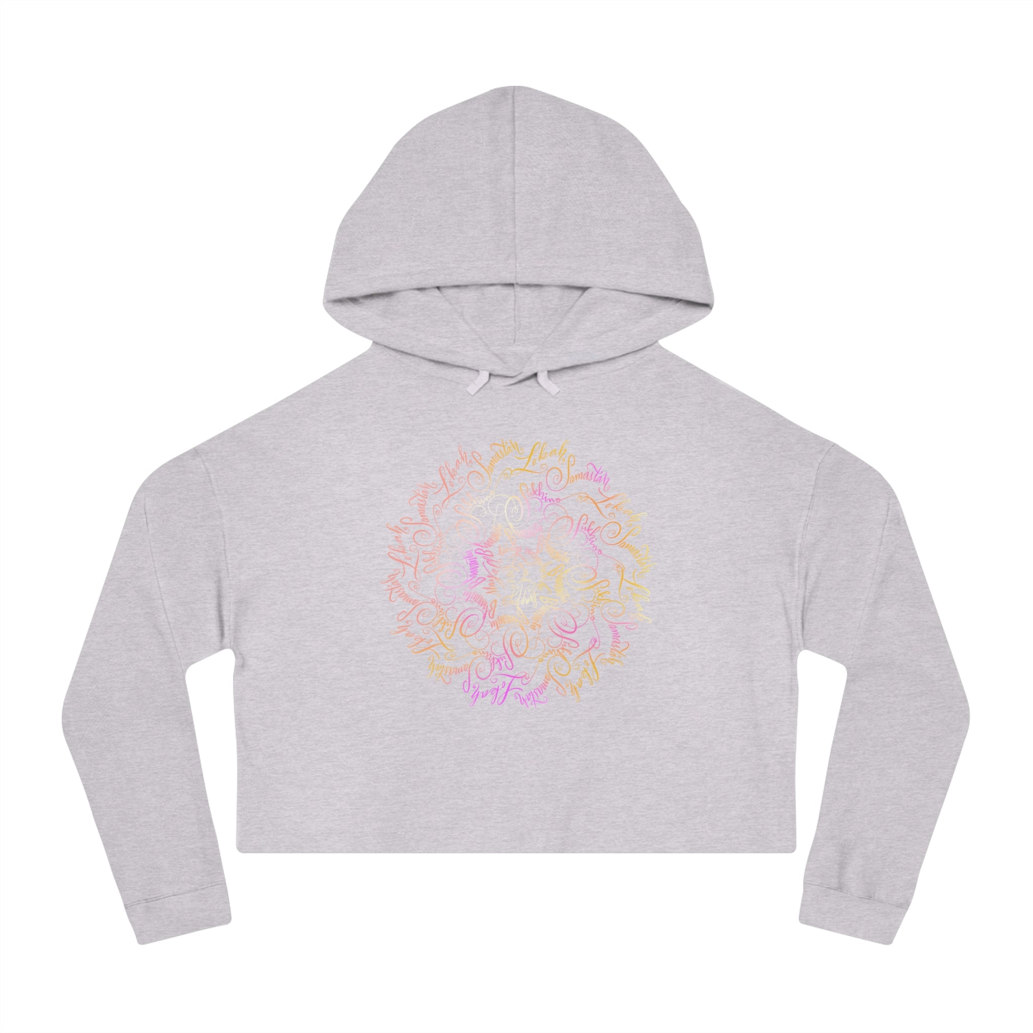 Subtle Mantra Women’s Cropped Hooded Sweatshirt with Unique Hand-drawn Design