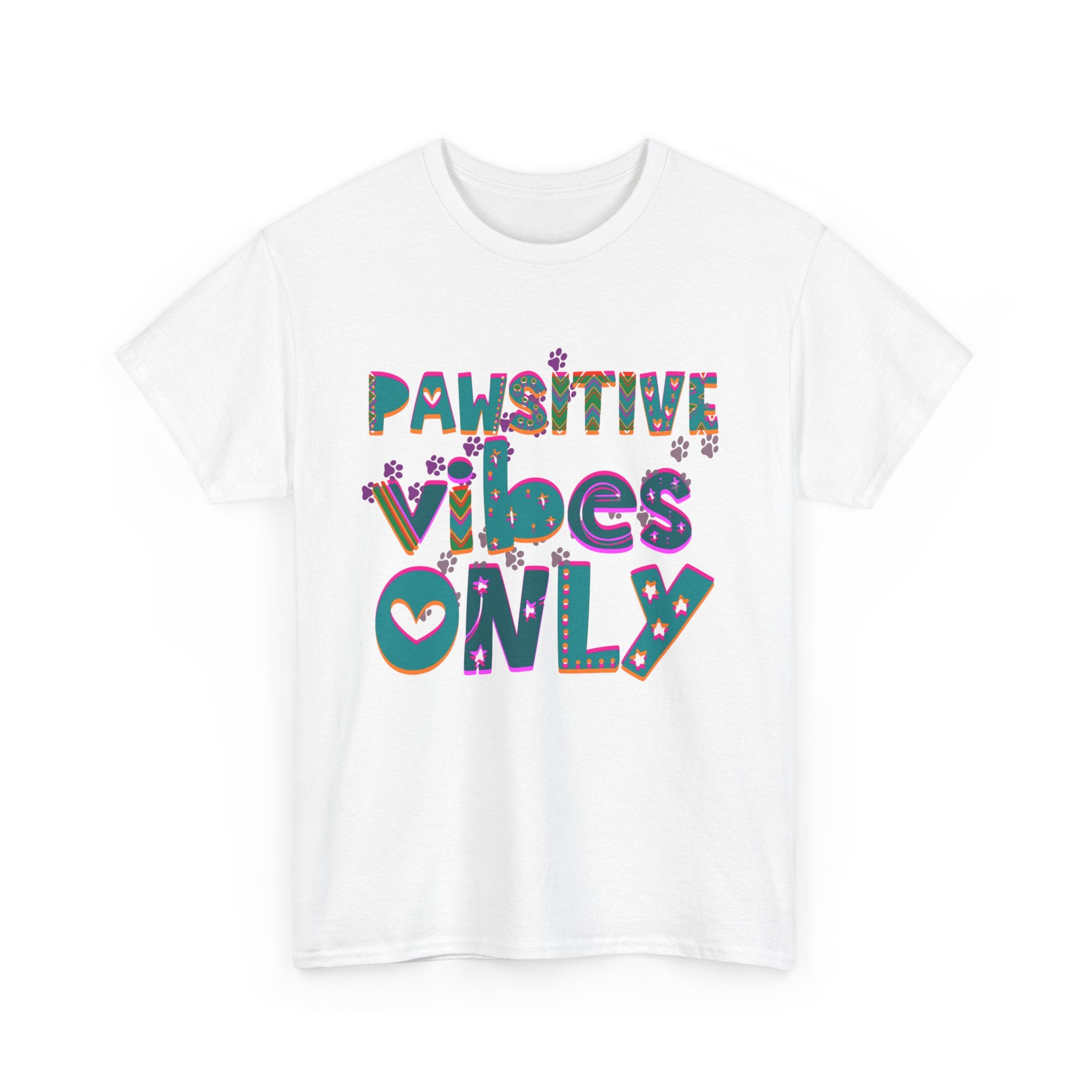 PAWSITIVE VIBES ONLY Unisex Heavy Cotton Tee