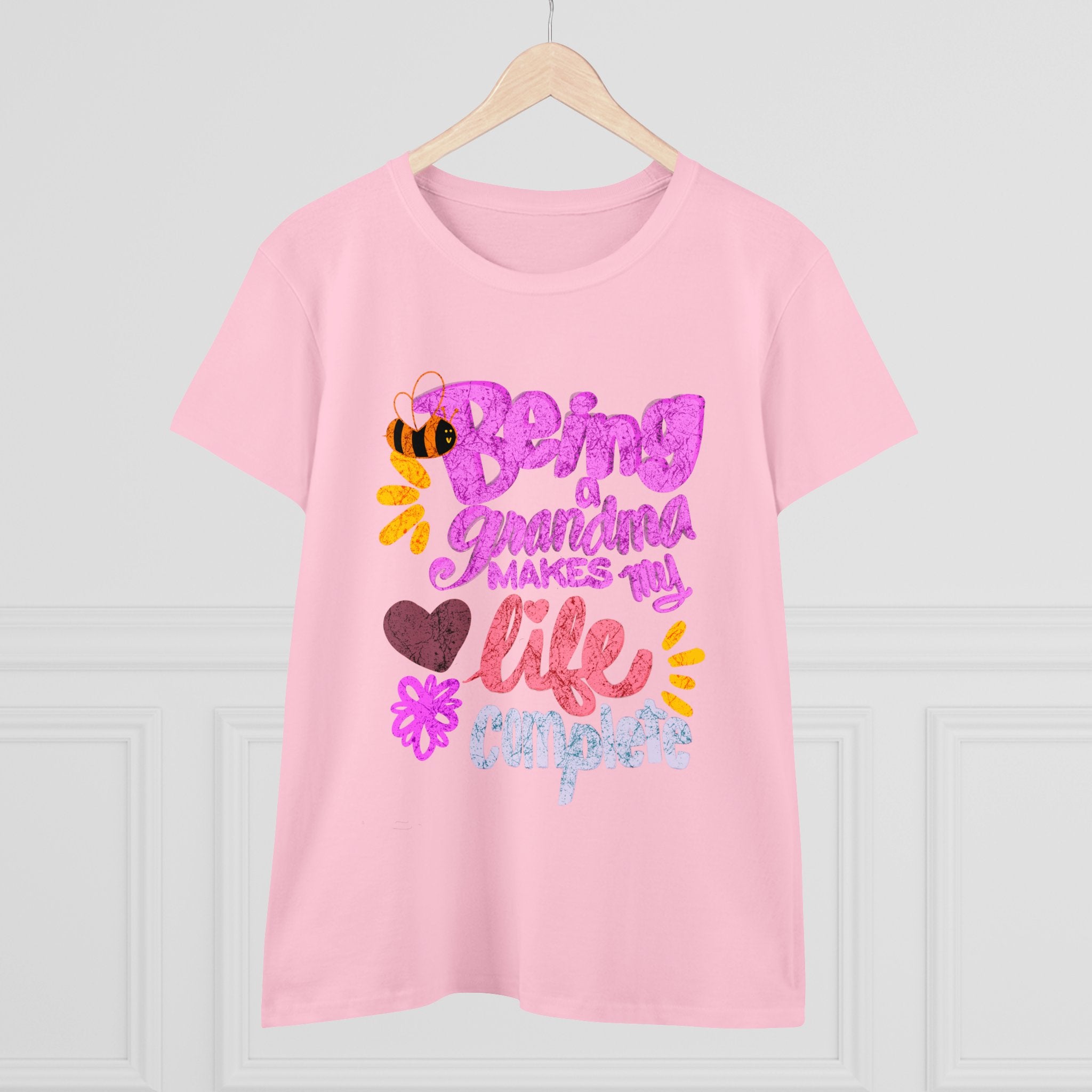 BEING A GRANDMA MAKES MY LIFE COMPLETE Women's Midweight Cotton Tee