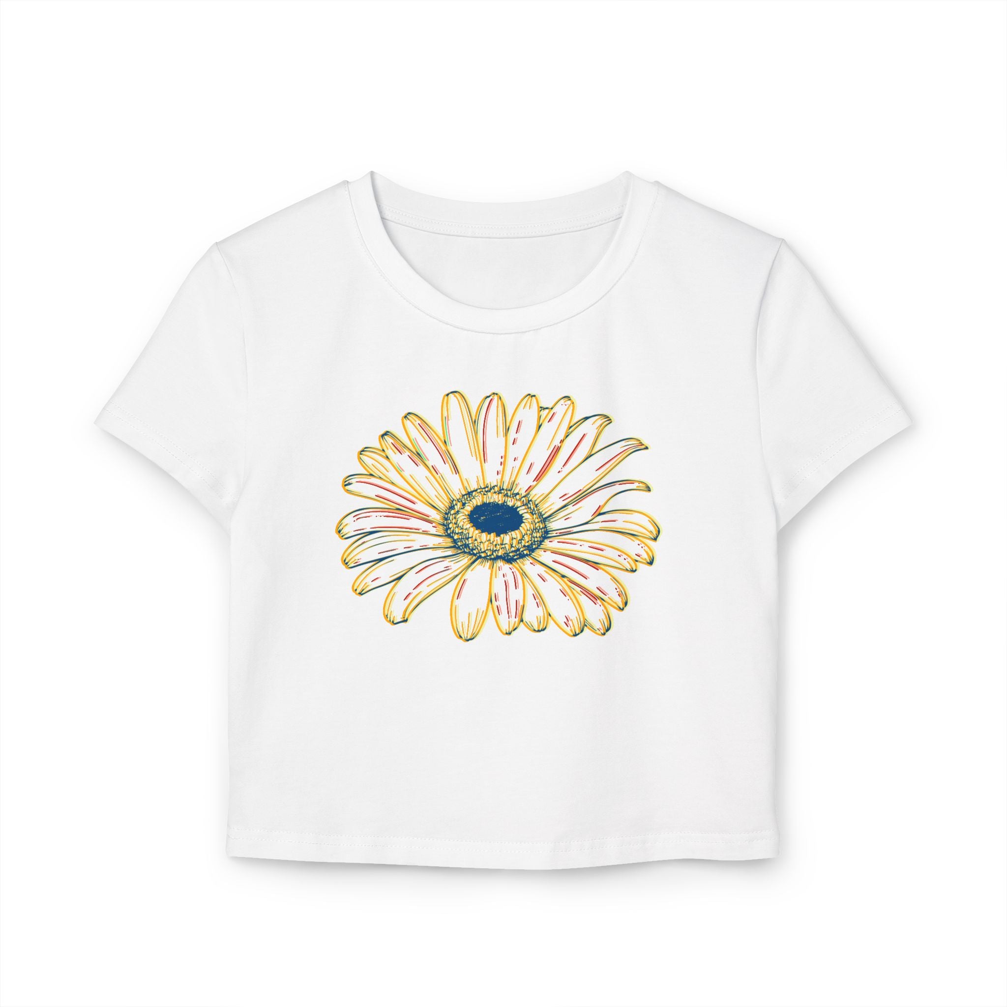 Women's Floral Baby Tee | Cute Summer Top | Perfect for Casual Outings & Gifts