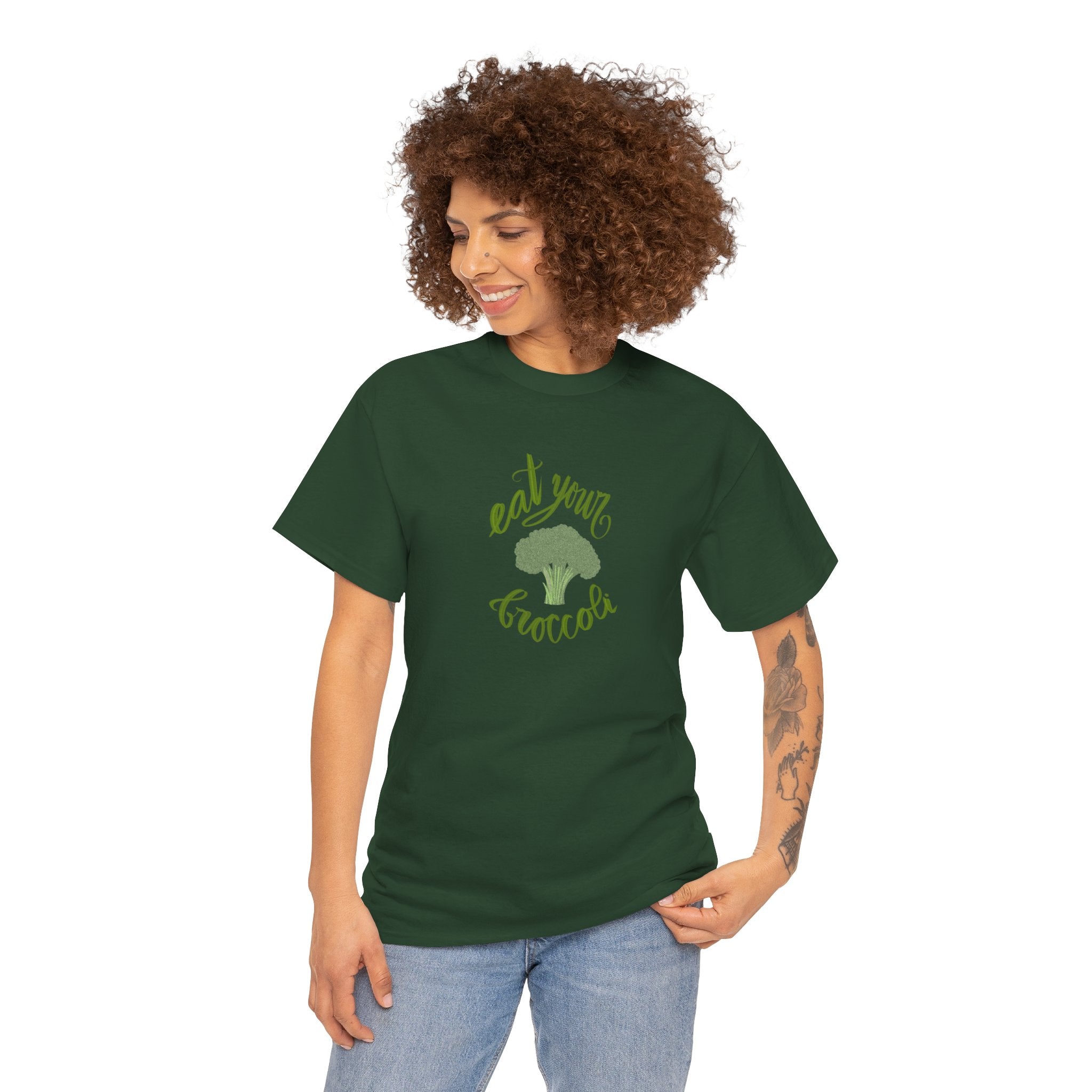 EAT YOUR BROCCOLI Unisex Heavy Cotton Tee