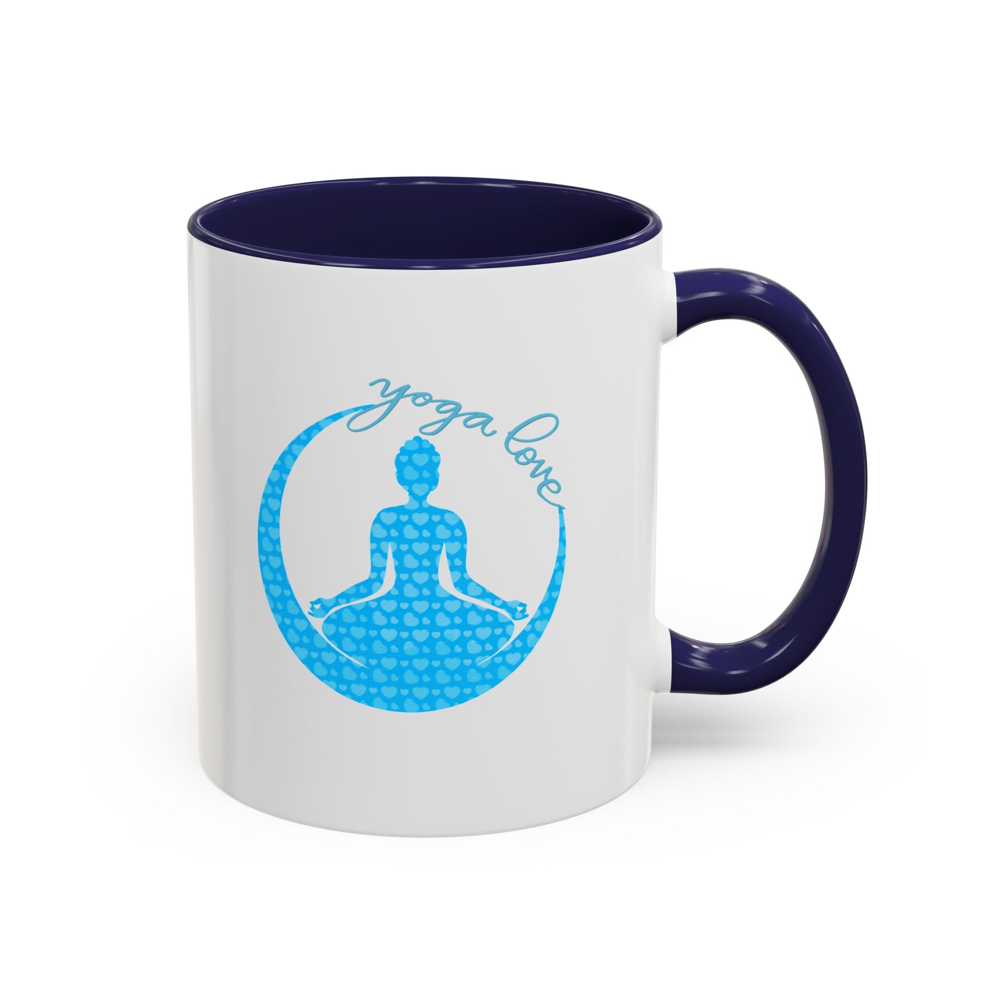 Yoga Love Accent Coffee Mug - Inspirational Gift for Yoga Enthusiasts