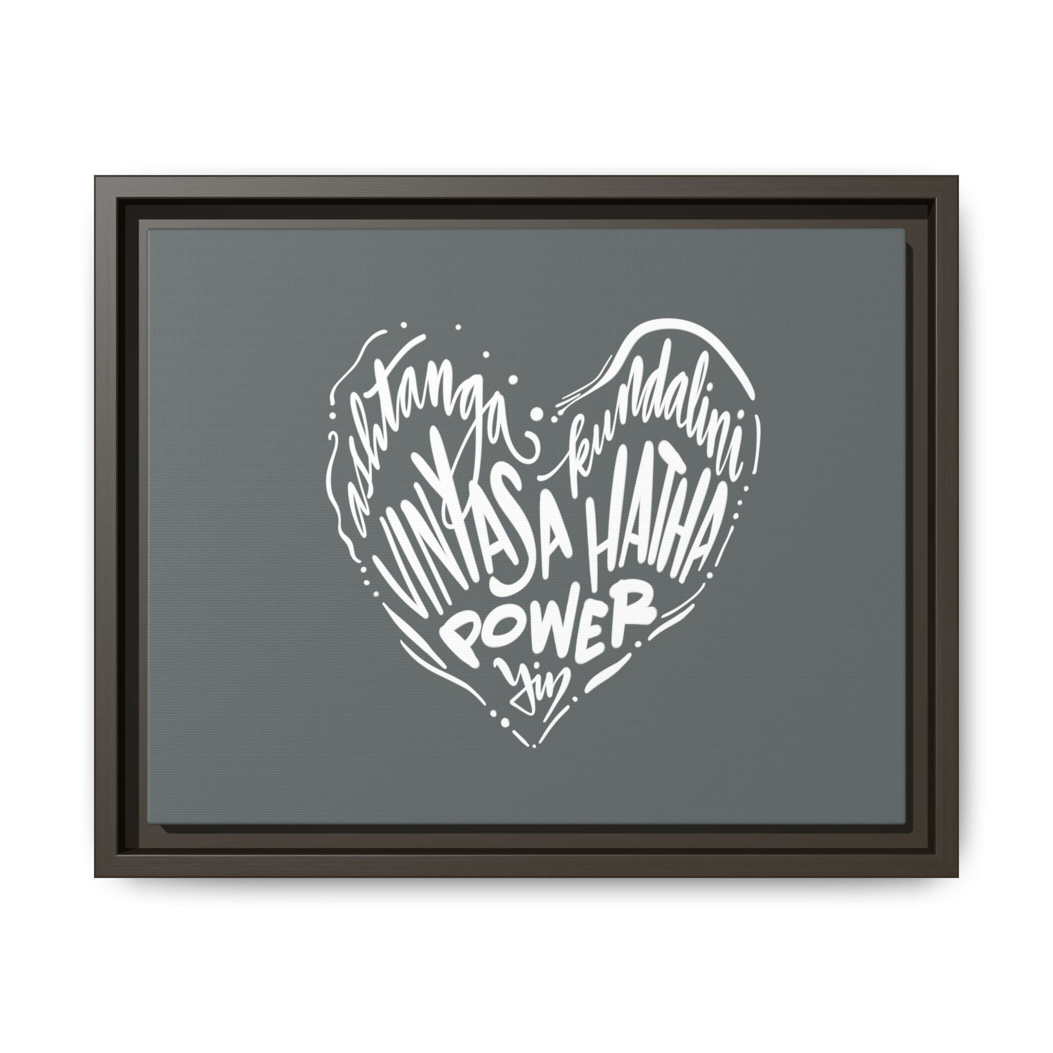 Framed Canvas Art, Inspirational Wall Decor, Yoga Styles Heart Design, Motivational Gift, Modern Home Decor, Mindfulness Art