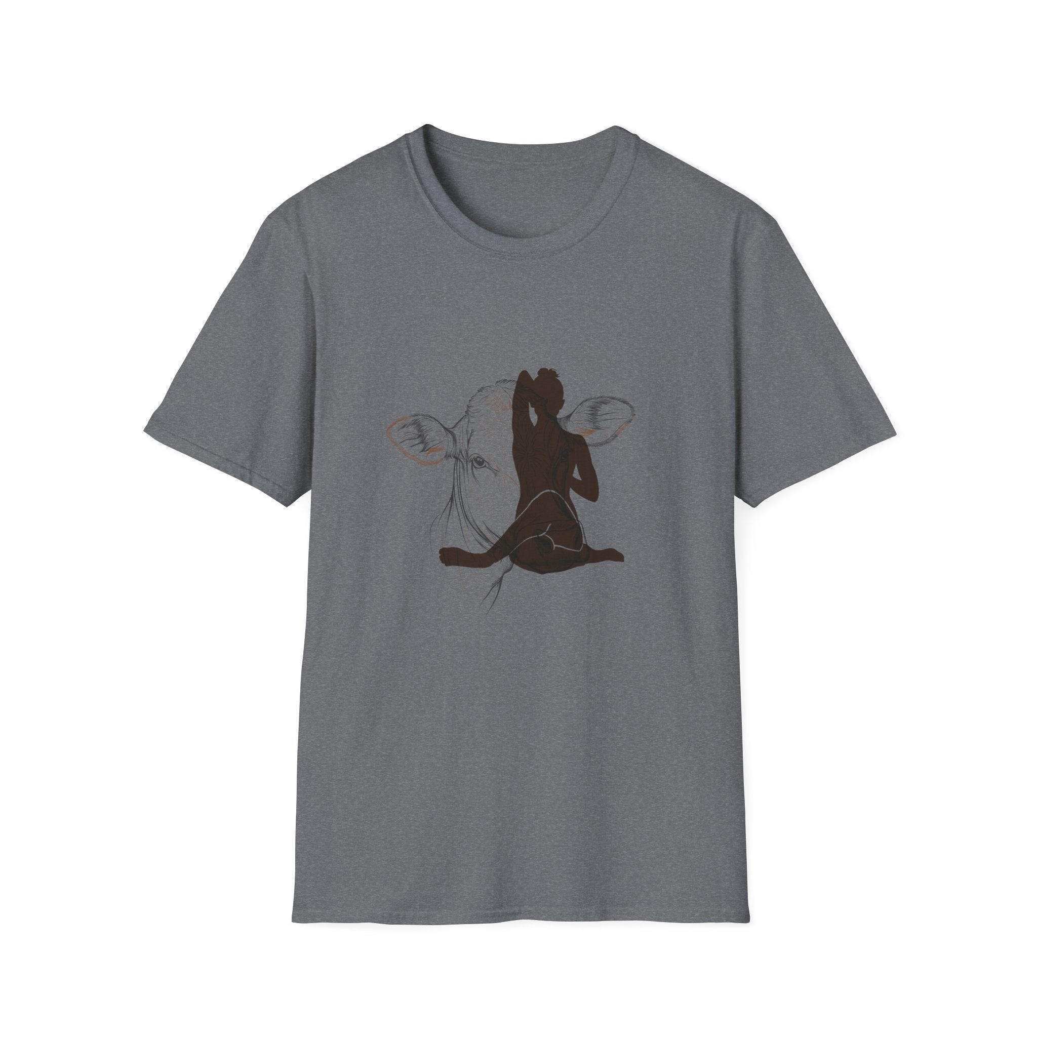 Cow Face Pose Softstyle T-Shirt -Yoga  Statement Tee