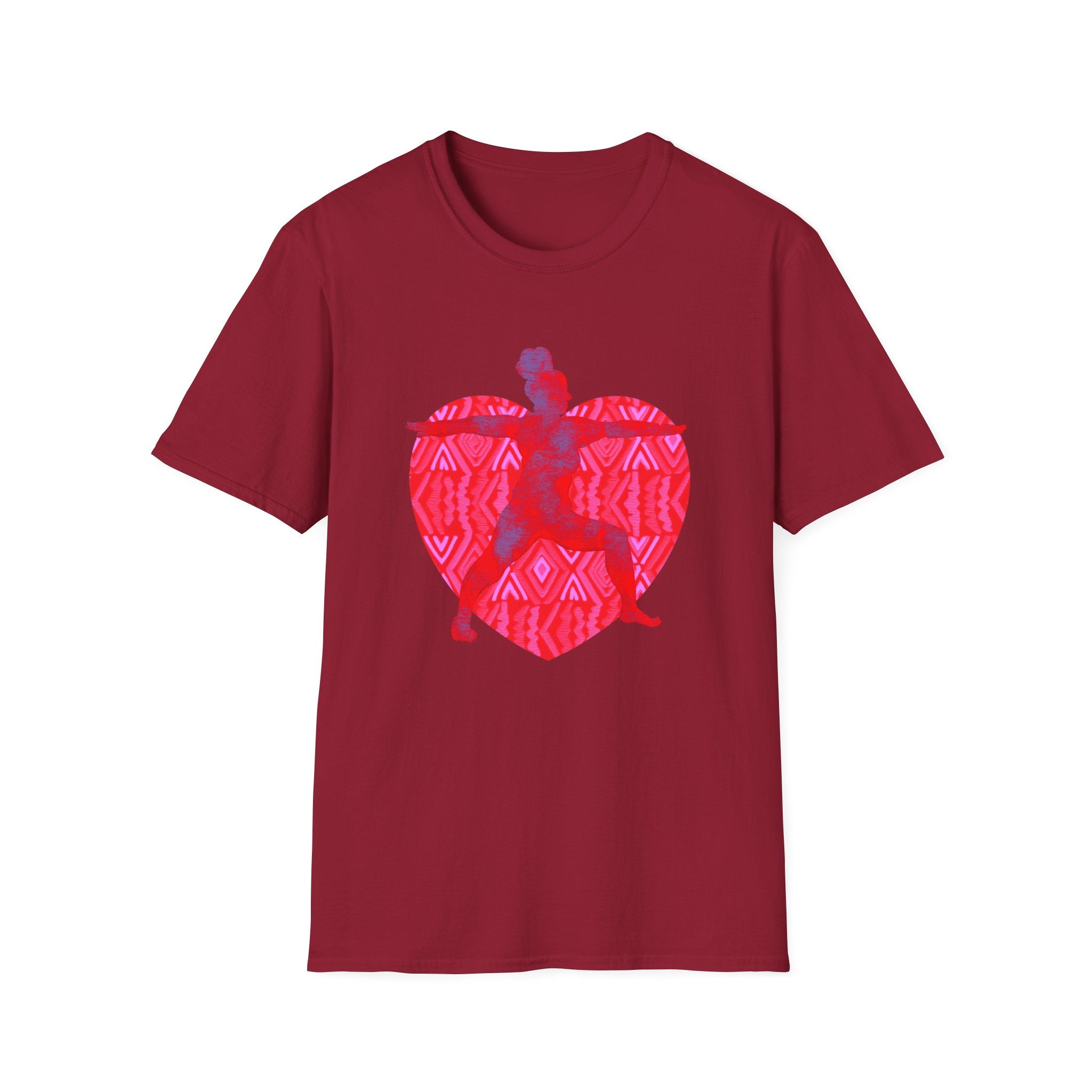 Boho Heart Silhouette Unisex Softstyle T-Shirt - Perfect for Valentine's Day and Everyday Love